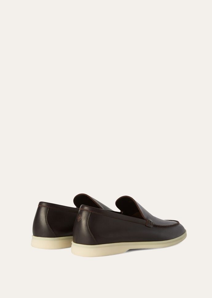 L0r0 P1ana Summer Walk Loafers Dark Brown For Men FAM9405