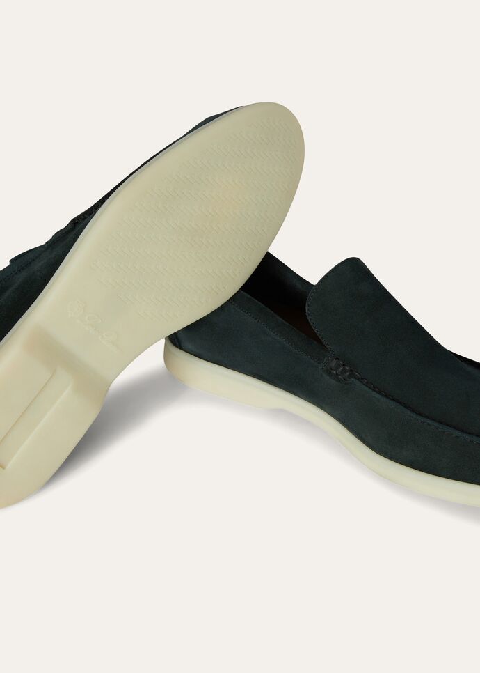 L0r0 P1ana Summer Walk Loafers Dark Green For Men FAI3276