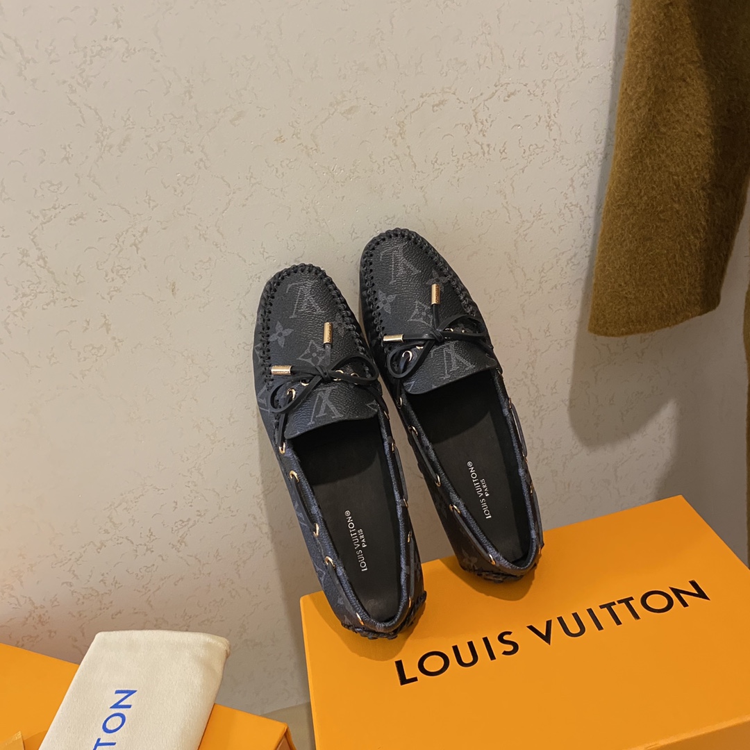 L0vis Vvtt0n Gloria Flat Loafer Black For Women