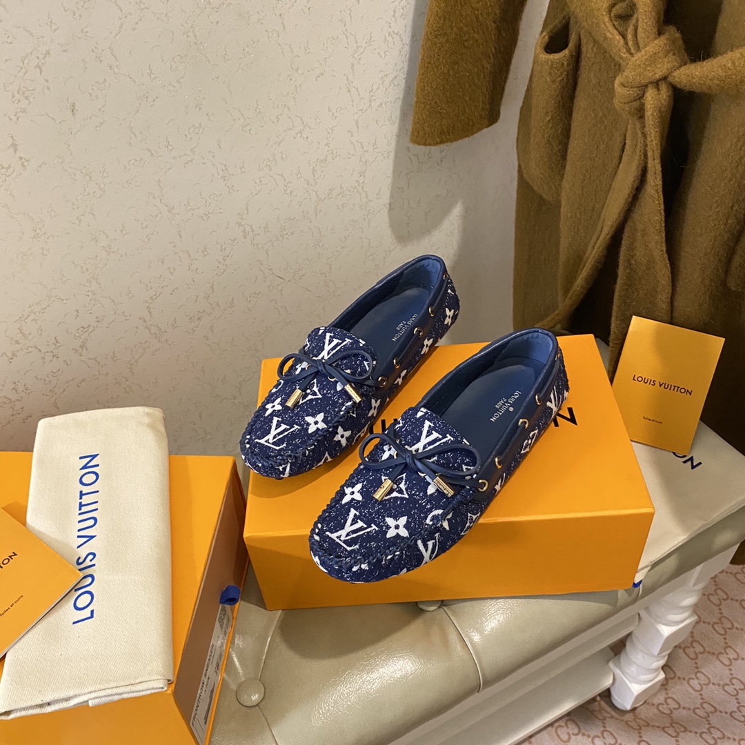 L0vis Vvtt0n Gloria Flat Loafer Blue For Women