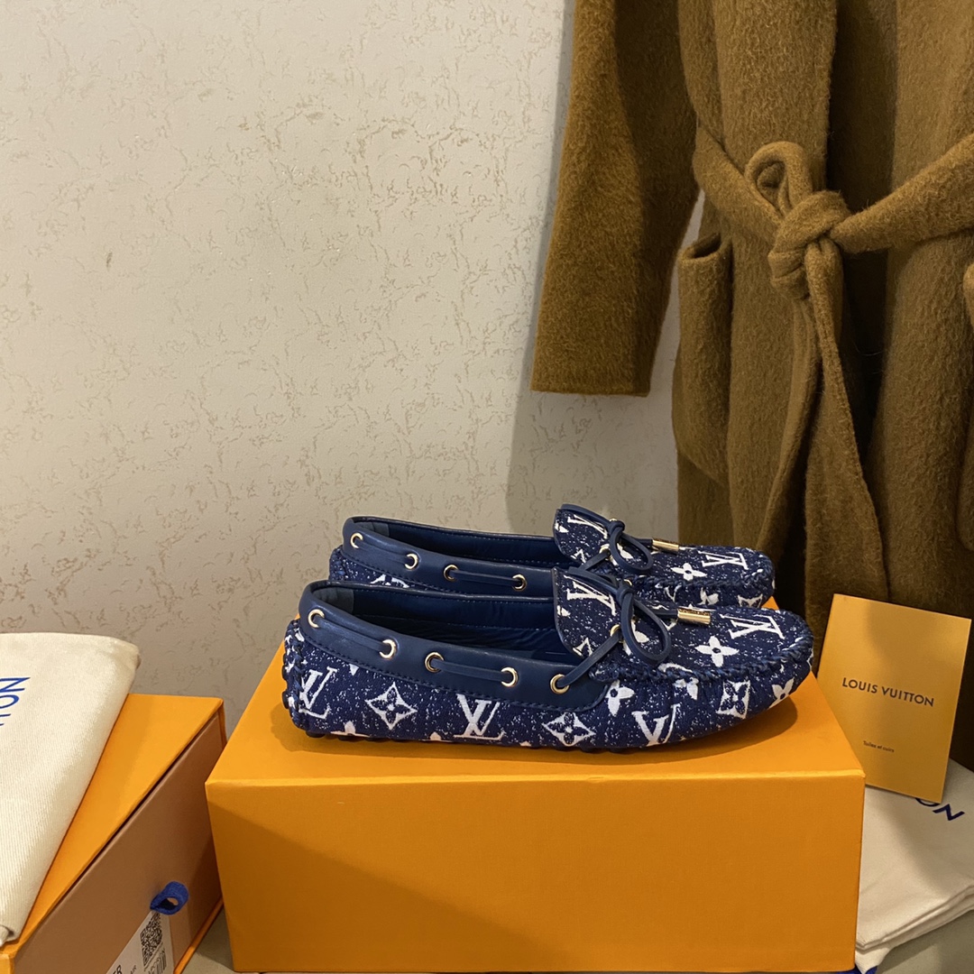 L0vis Vvtt0n Gloria Flat Loafer Blue For Women