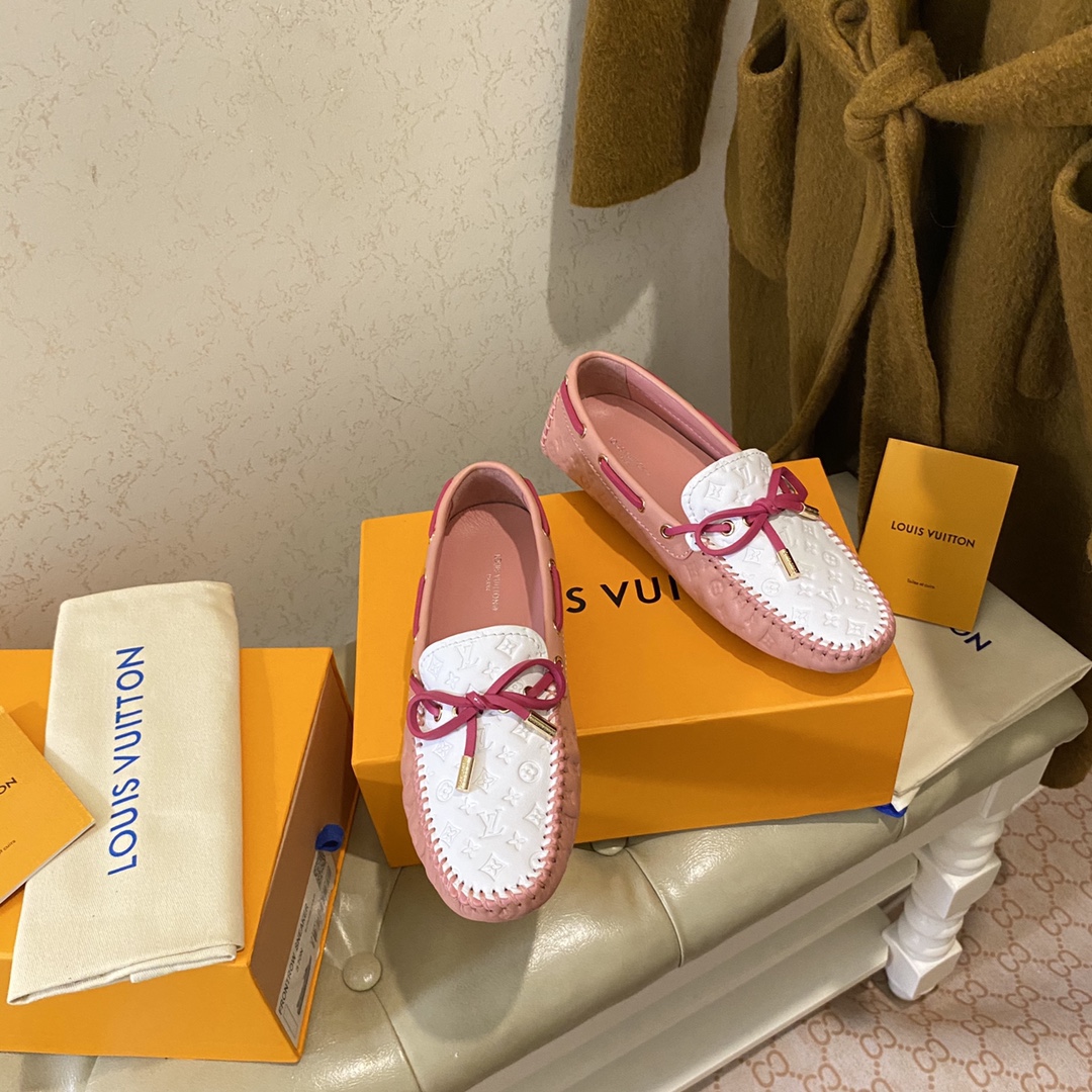 L0vis Vvtt0n Gloria Flat Loafer Pink For Women