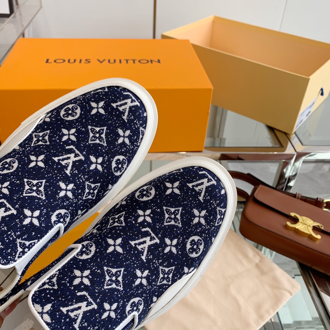 L0vis Vvtt0n Women’s Trocadero Slip On Dark Blue For Women LV