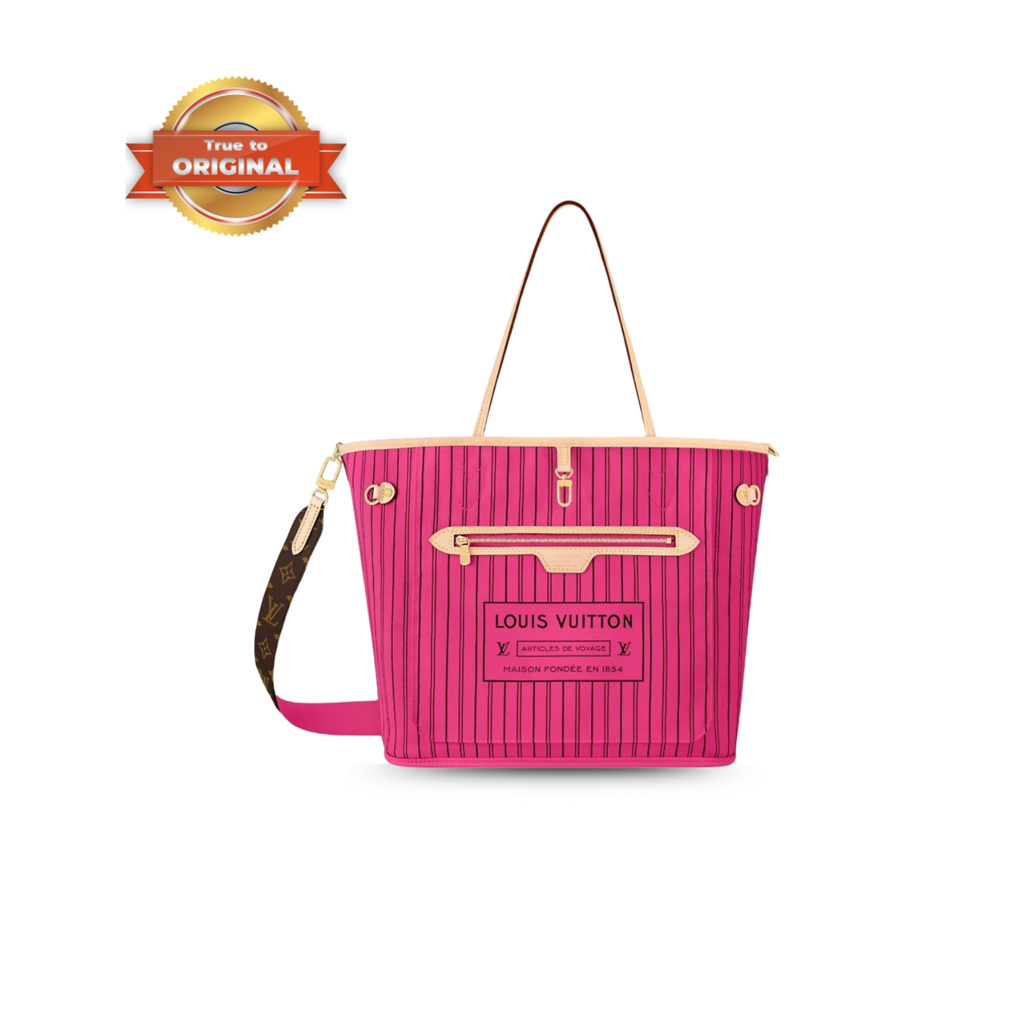 [True-to-ORIGINAL] L0vis Vvtt0n Neverfull Bandoulière Inside Out MM Rose For Women 31cm/12.2in M12257