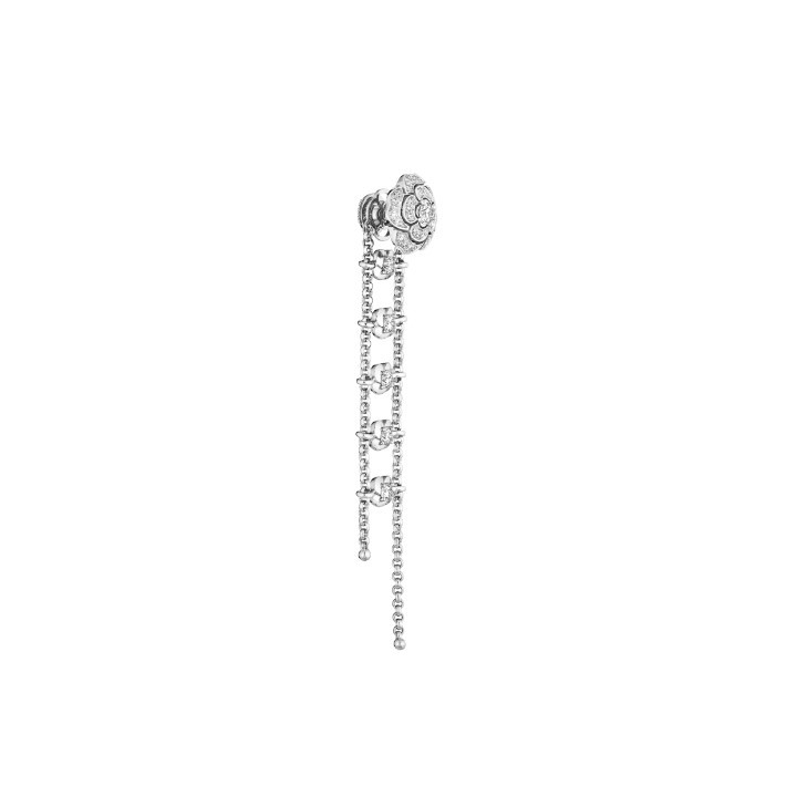Ch**el Bouton De Camélia Transformable Earrings White Gold For Women J12837
