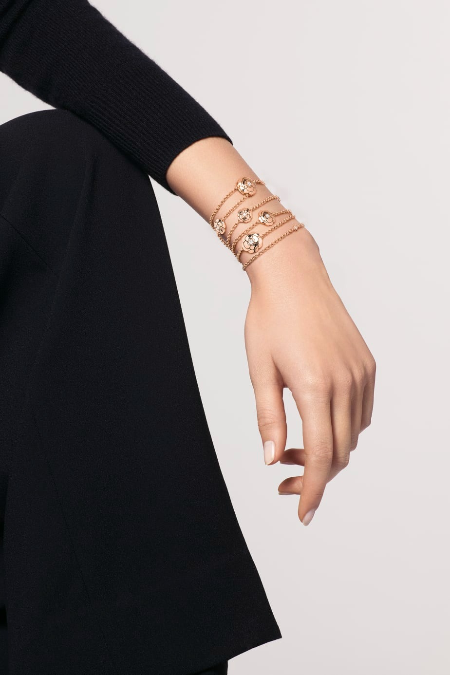 Ch**el Les Infinis De Camélia Necklace Rose Gold For Women J11877