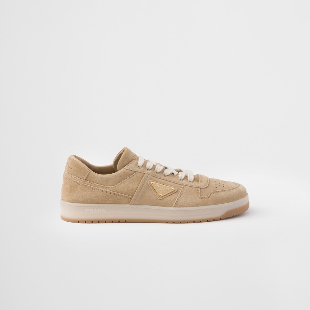 Pra*a Downtown Delavé Suede Sneakers Ecru For Men 2EE364_Z5O_F0379_F_D002