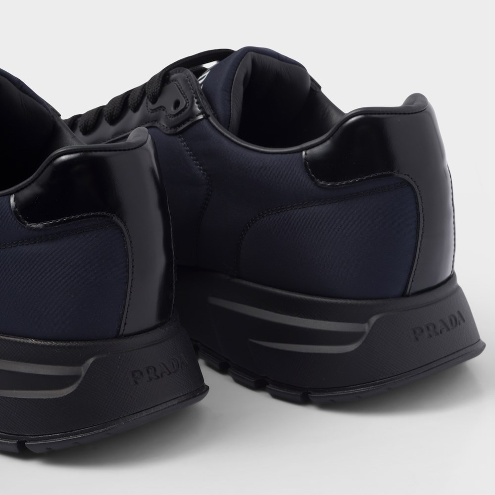 Pra*a Prax 01 Re-Nylon And Brushed Leather Sneakers Blue/Black For Men 2EE369_3LF5_F0713_F_G000