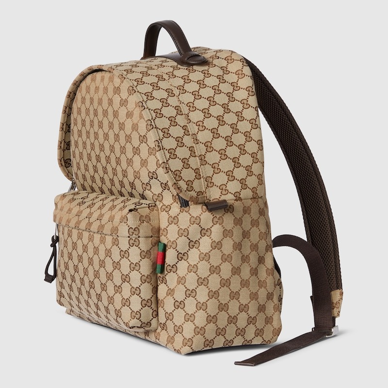 Gvc*1 Medium GG Backpack With Web Beige And Dark Brown For Men 14.2in/36cm 824624 FAEHZ 9795