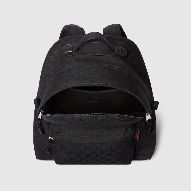 Gvc*1 Medium GG Backpack With Web Black For Men 14.2in/36cm 824624 FAEHZ 1042