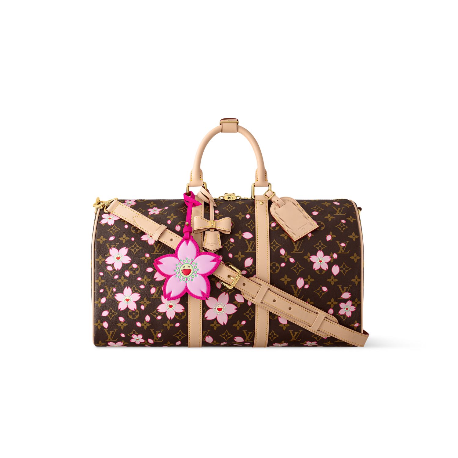 L0vis Vvtt0n LV x Murakami Keepall Bandoulière 45 Sakura Brown 45cm/18in – M13752
