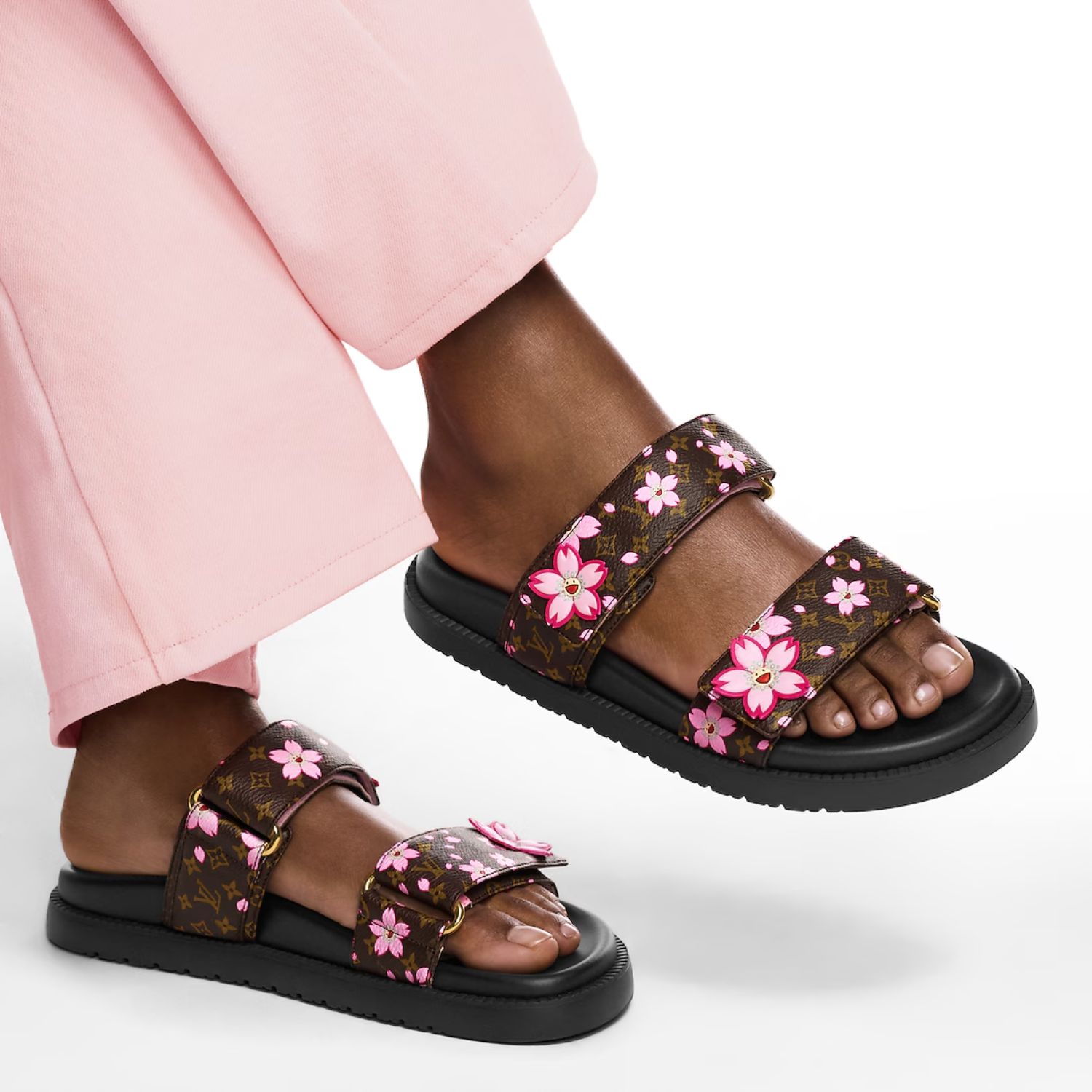 L0vis Vvtt0n LV x TM LV Sunset Flat Comfort Mule Sakura Brown For Women – 1AGVZ2
