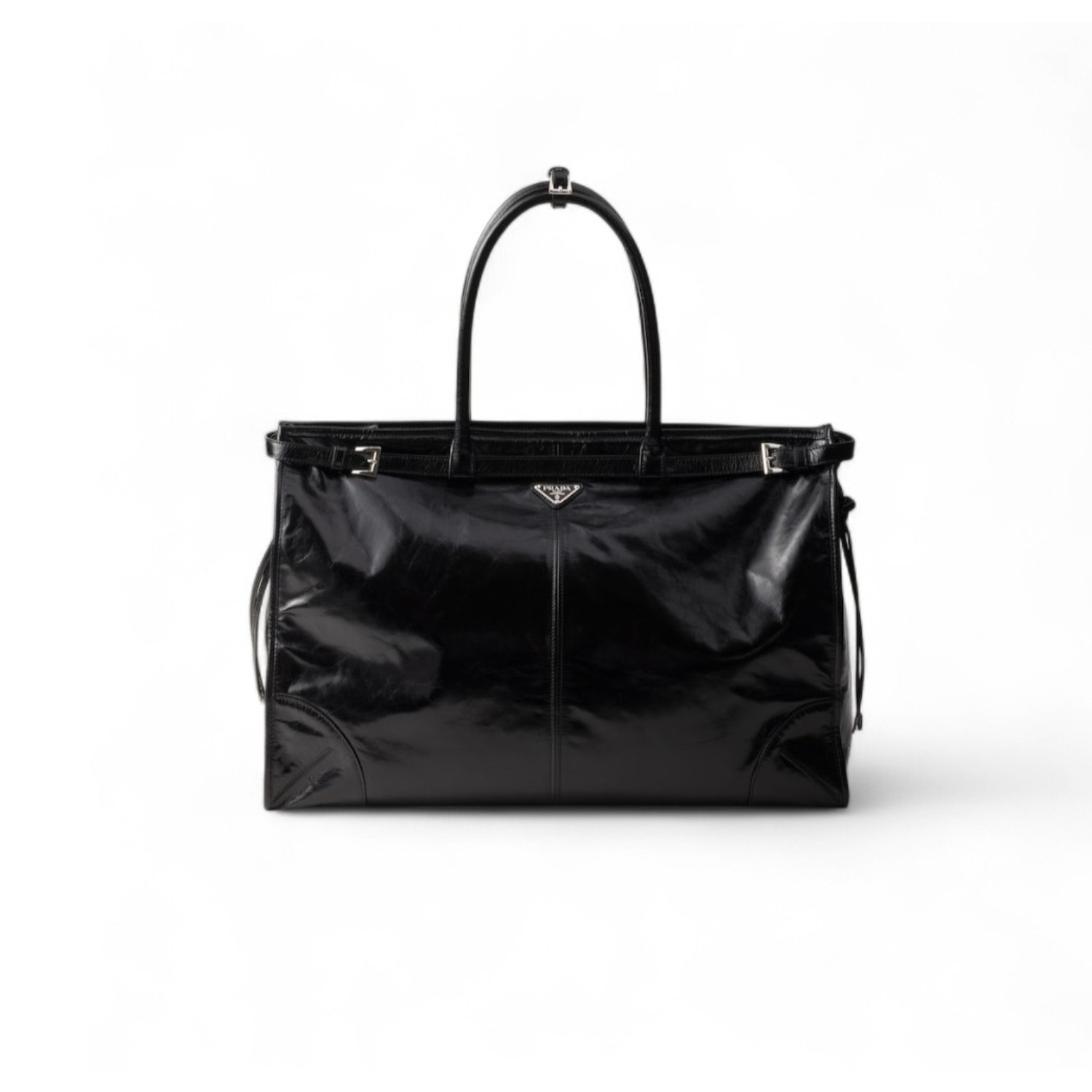 Pra*a Bonnie Leather Tote Bag Black For Men 19.7in/50cm 2VG128_2CYR_F0002_V_OOO