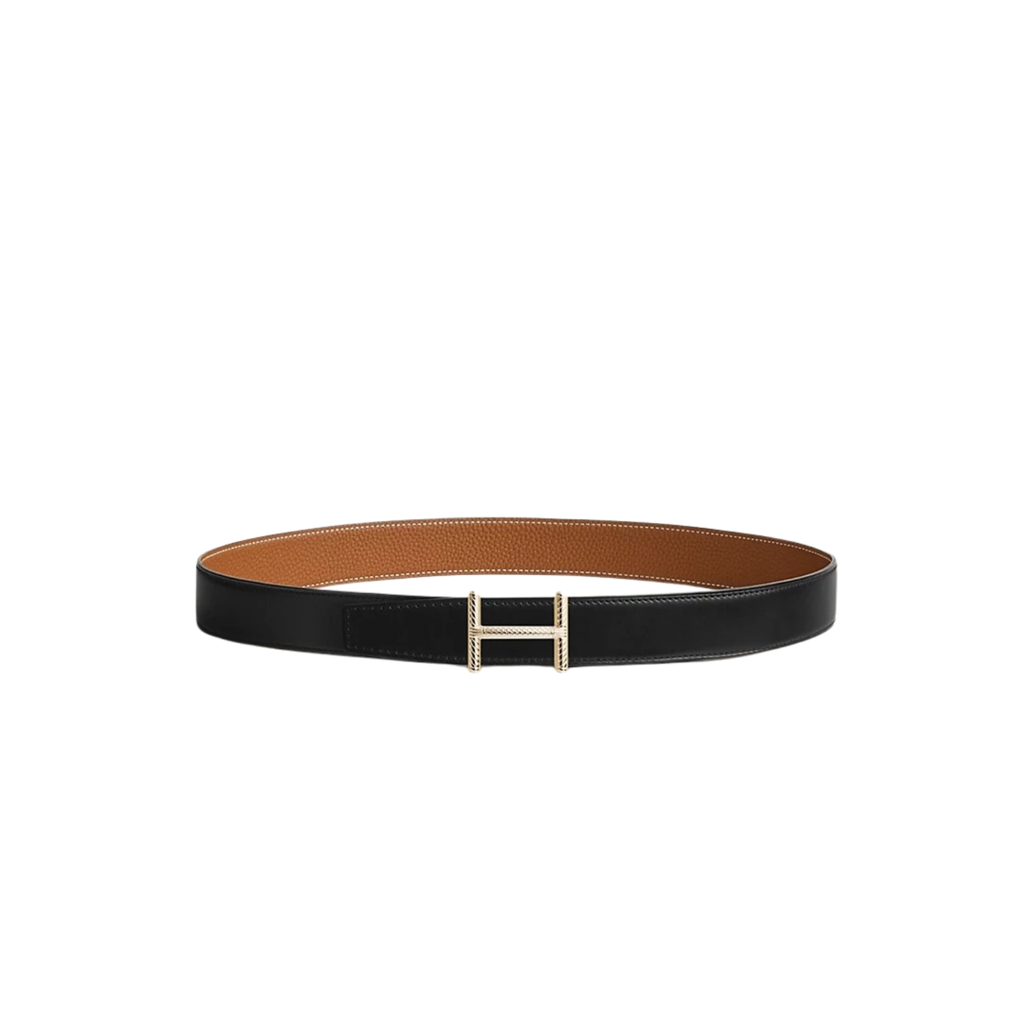 H**me5 Hisseo Belt Buckle And Reversible Leather Strap 32 mm Noir/Brown H073967CAAA075