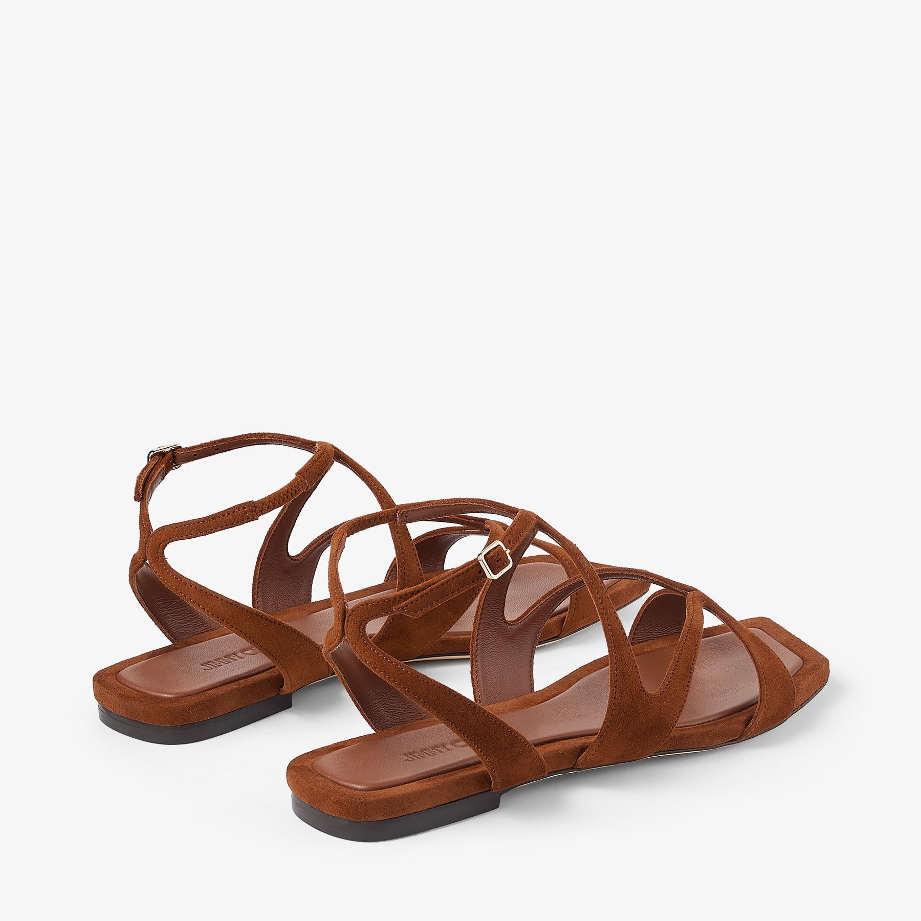 J1m*y Ch00 Ayla Flats Tan For Women AYLAFLATSUE