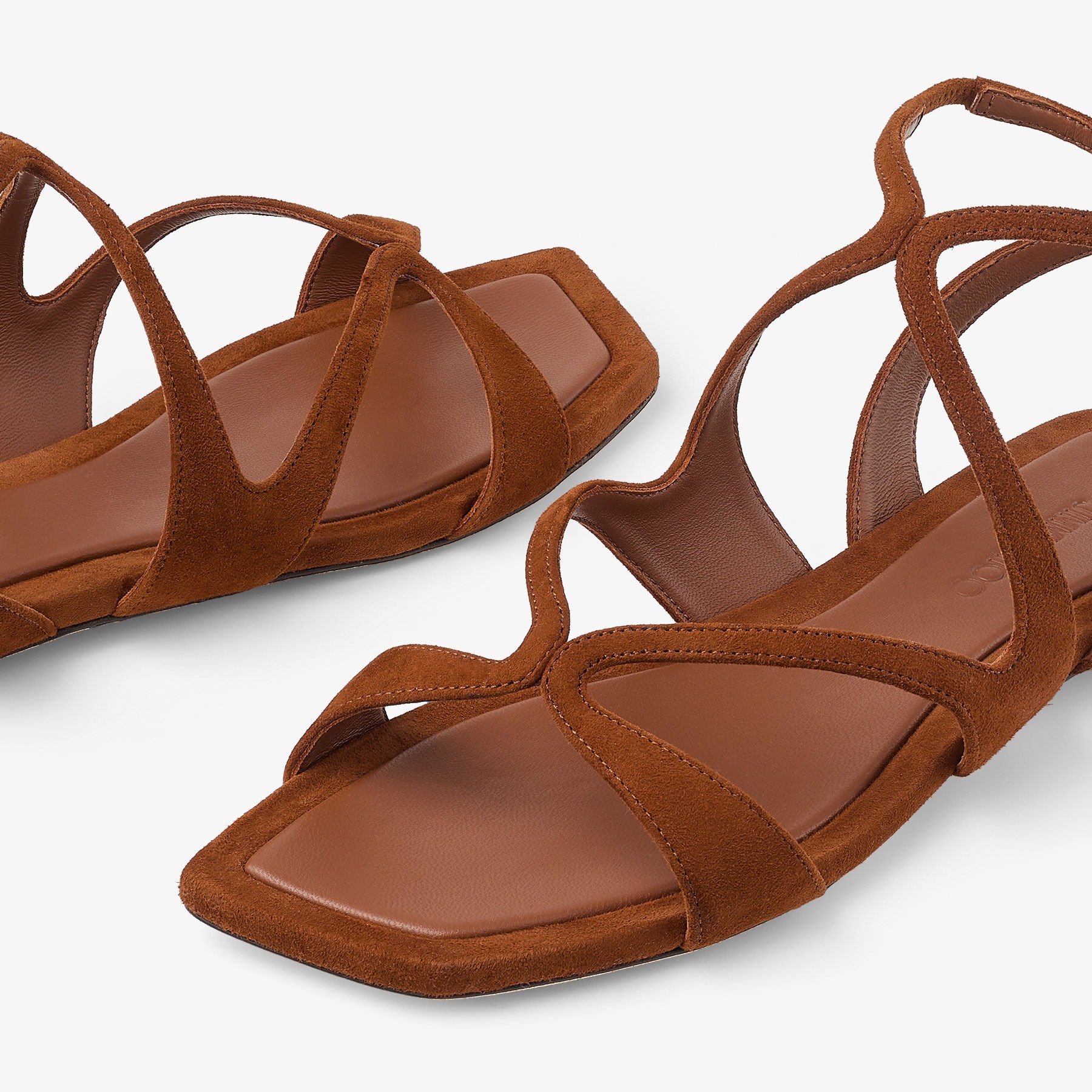 J1m*y Ch00 Ayla Flats Tan For Women AYLAFLATSUE