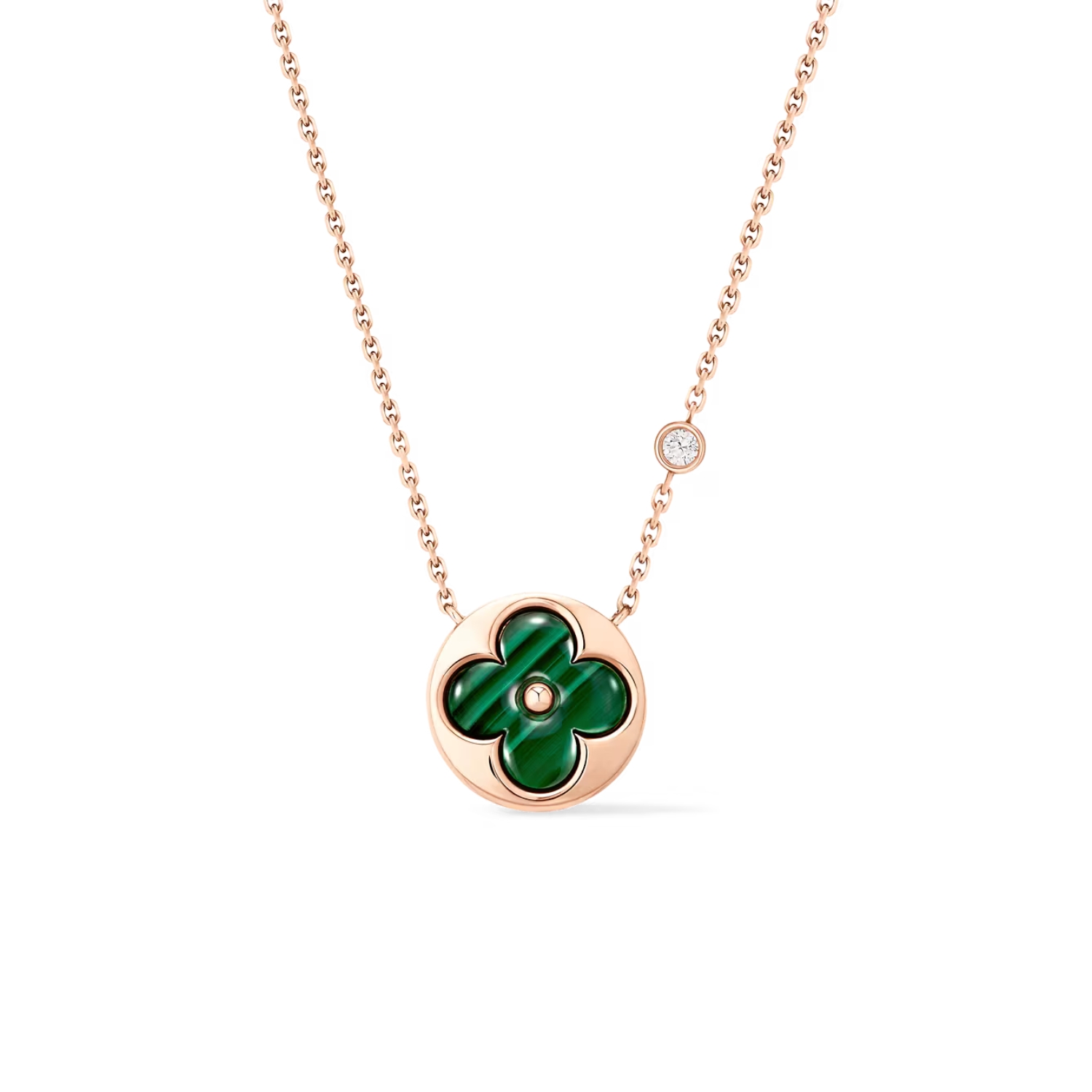 L0vis Vvtt0n Color Blossom BB Sun Pendant Necklace Pink-Toned For Women Q93619