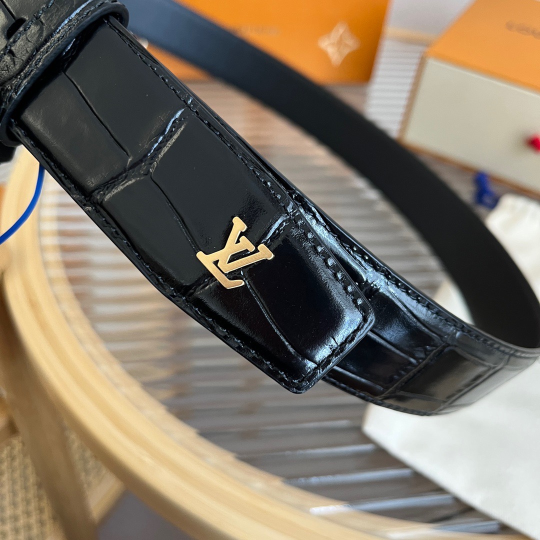 L0vis Vvtt0n Heritage 35mm Belt Black For Men M8709U
