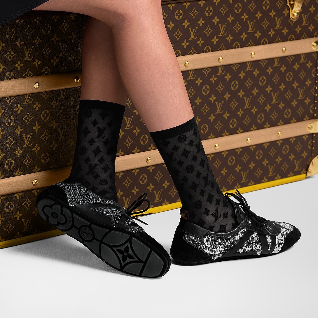L0vis Vvtt0n LV Sneakerina Black/Silver For Women 1AHND2