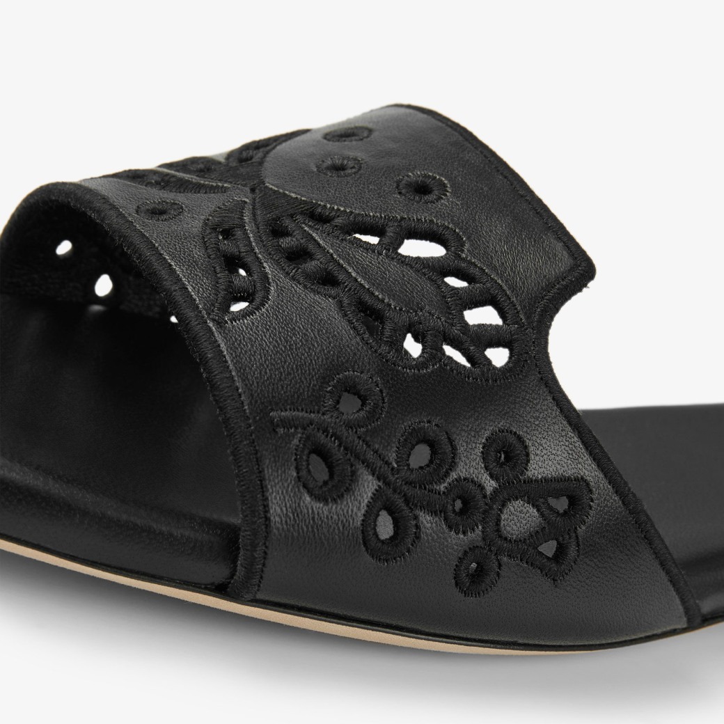 J1m*y Ch00 Ariane Flat Black For Women ARIANEFLATDXA