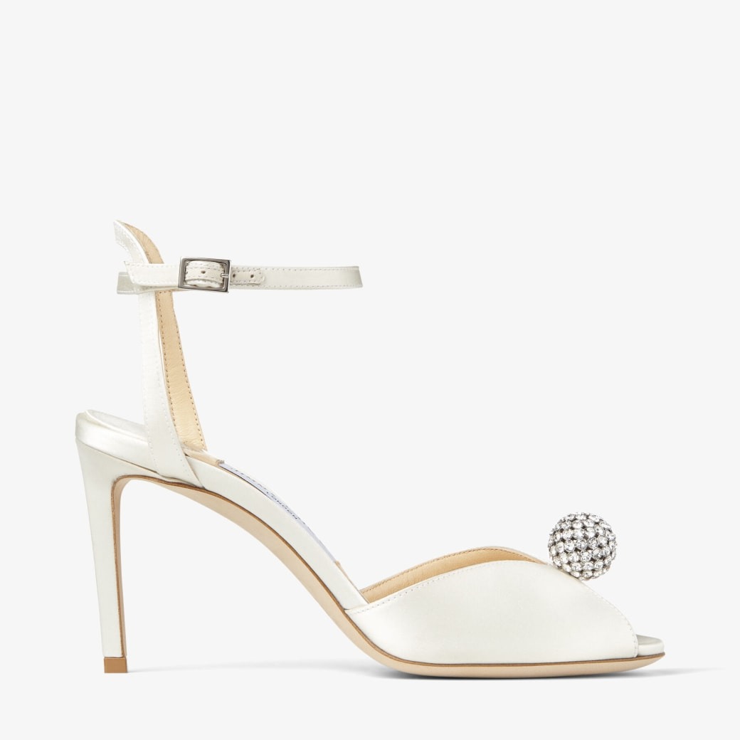 J1m*y Ch00 Sacora 85 Ivory/Crystal For Women SACORA85WCZ