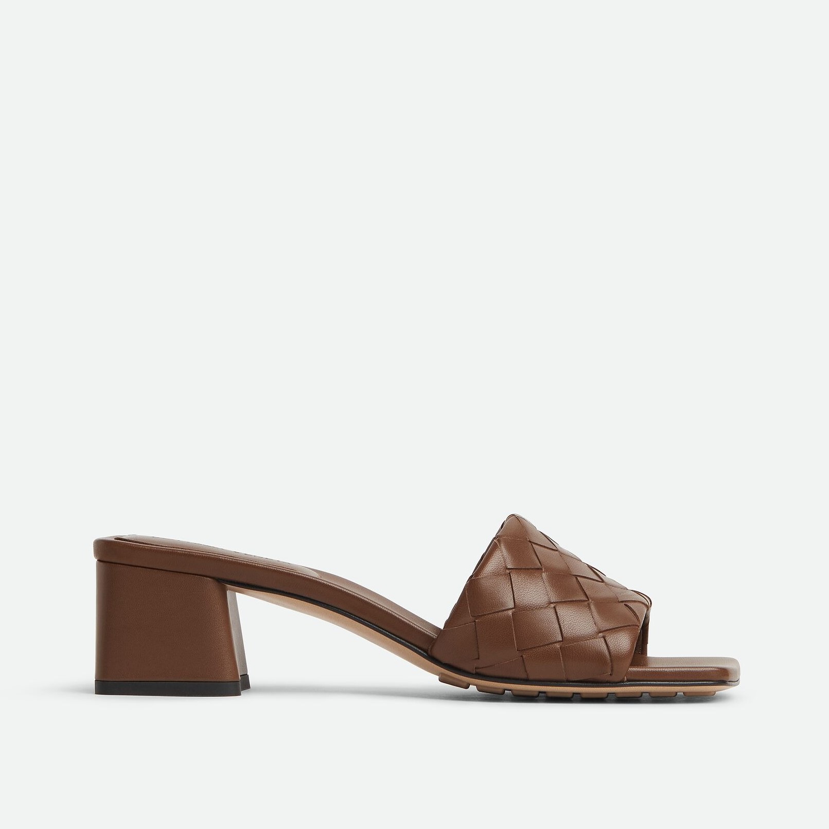 B0tt*ga Ven*ta Parco Mule Mid Heel Dark Leather For Women 838098V2ED02509