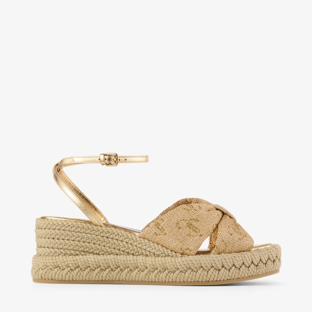 J1m*y Ch00 Aella Wedge 60 Gold For Women AELLAWEDGE60GTJ