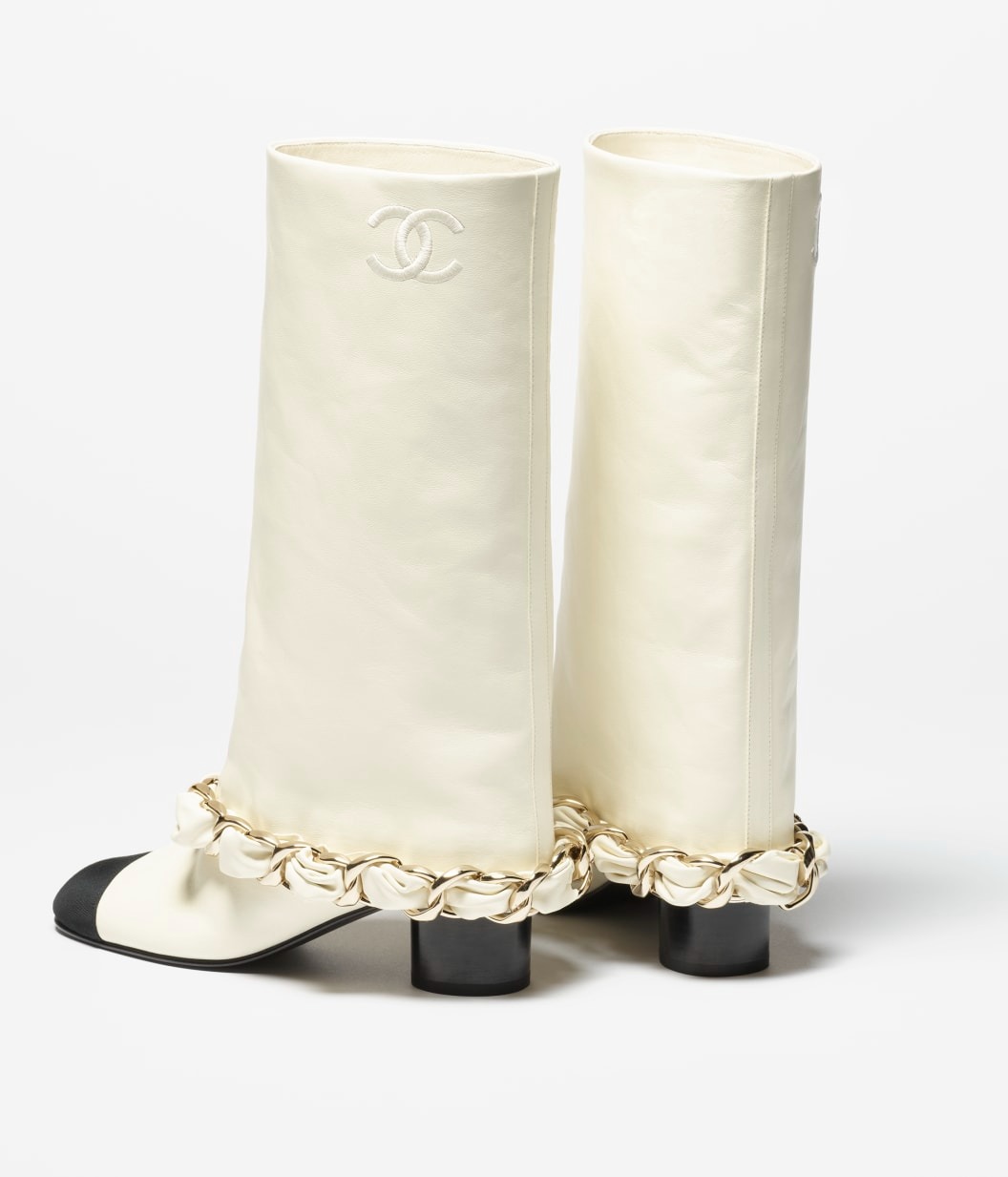 Ch**el High Boots White 50mm For Women – G46677-B21755-U3294