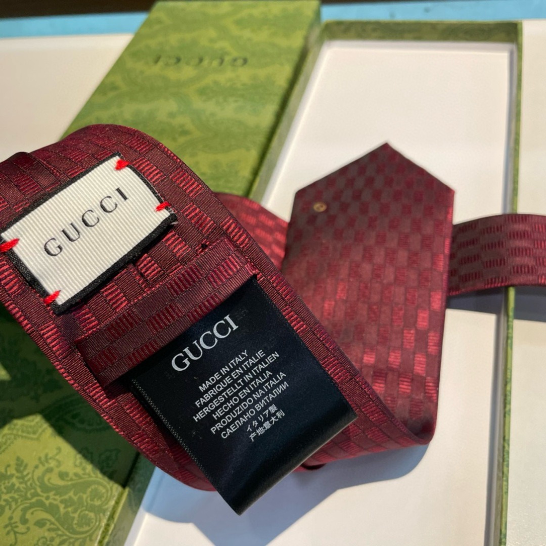 Gvc*1 Geometric Pattern Silk Tie Red For Men