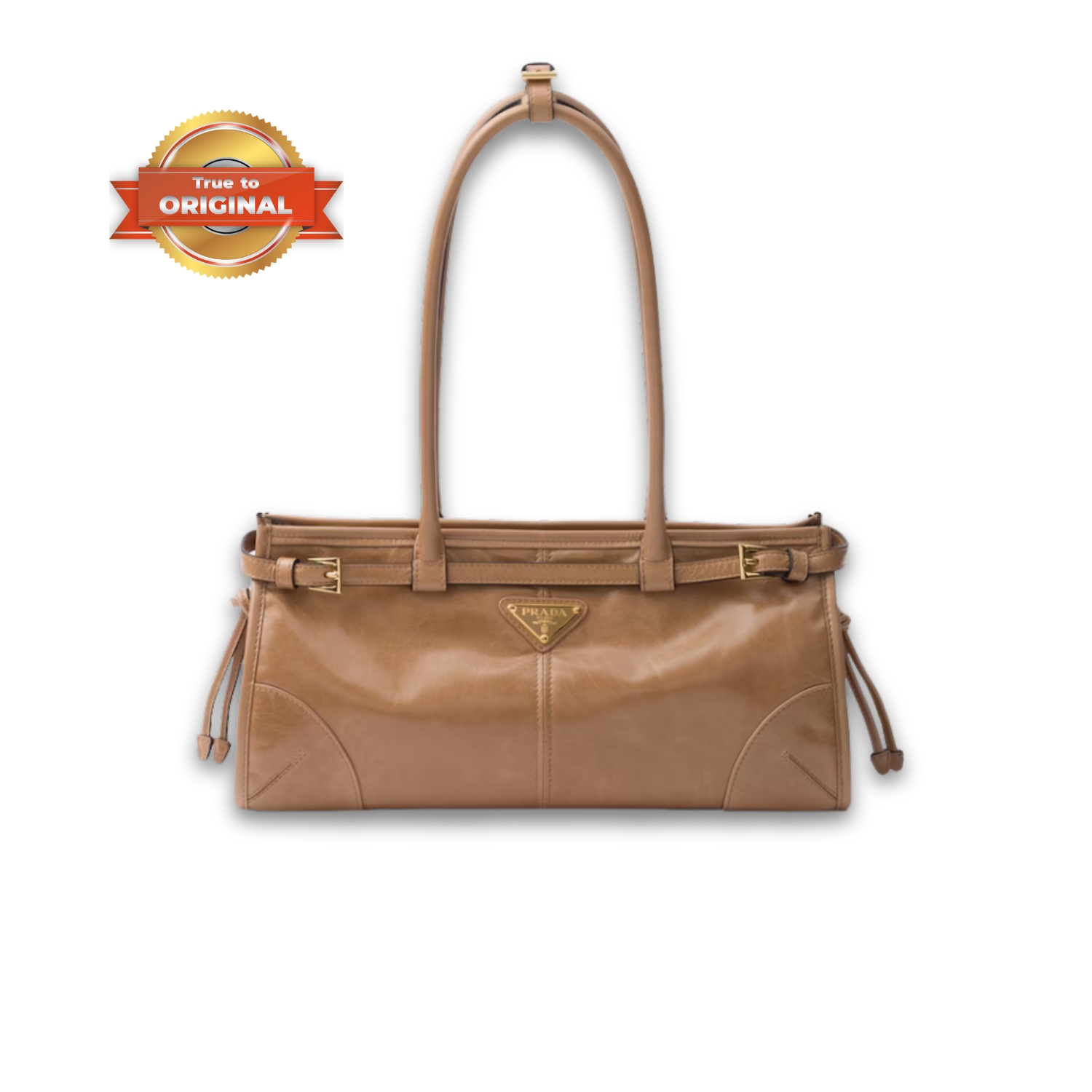 [True-to-ORIGINAL] Pra*a Bonnie Medium Shoulder Bag Cameo 32cm/13in – 1BA426_2CYR_F0LT6_V_MOO