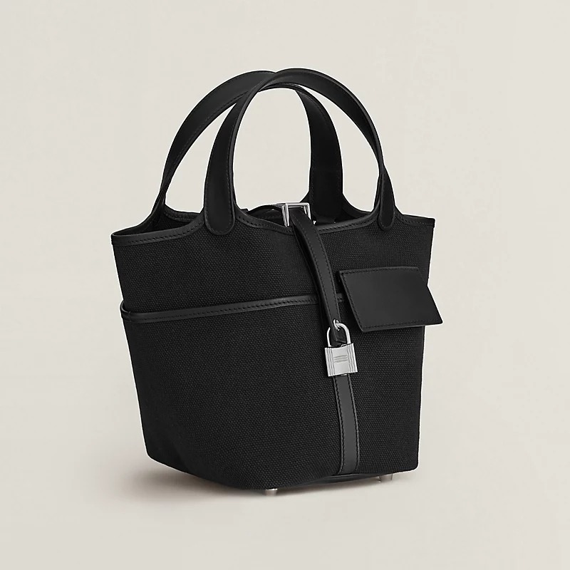 [True-to-ORIGINAL] H**me5 Picotin Lock 18 Pocket Bag Noir For Women 7.1in/18cm H083189CKAA