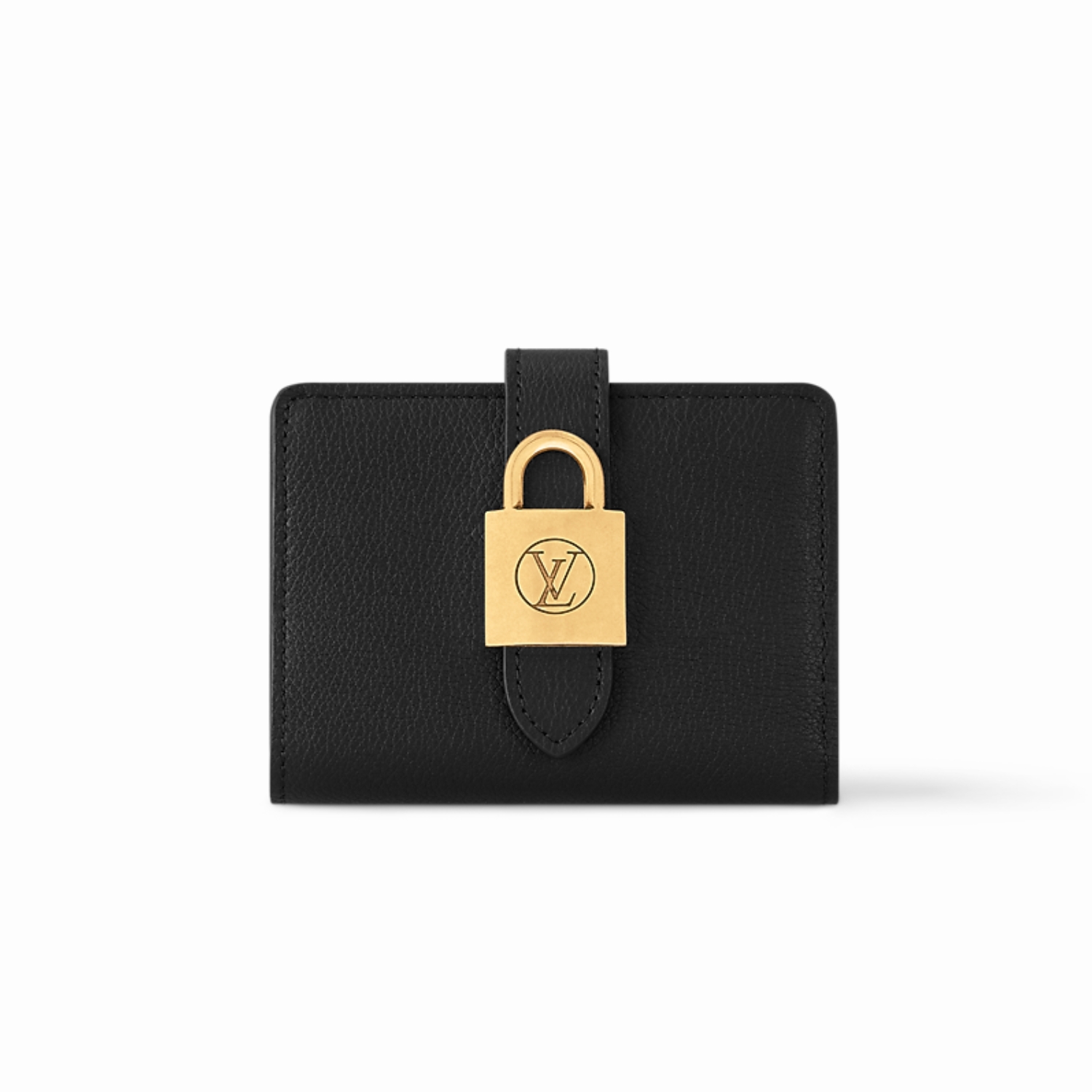 L0vis Vvtt0n Low Key Compact Wallet Black For Women 4.3in/11cm M12408