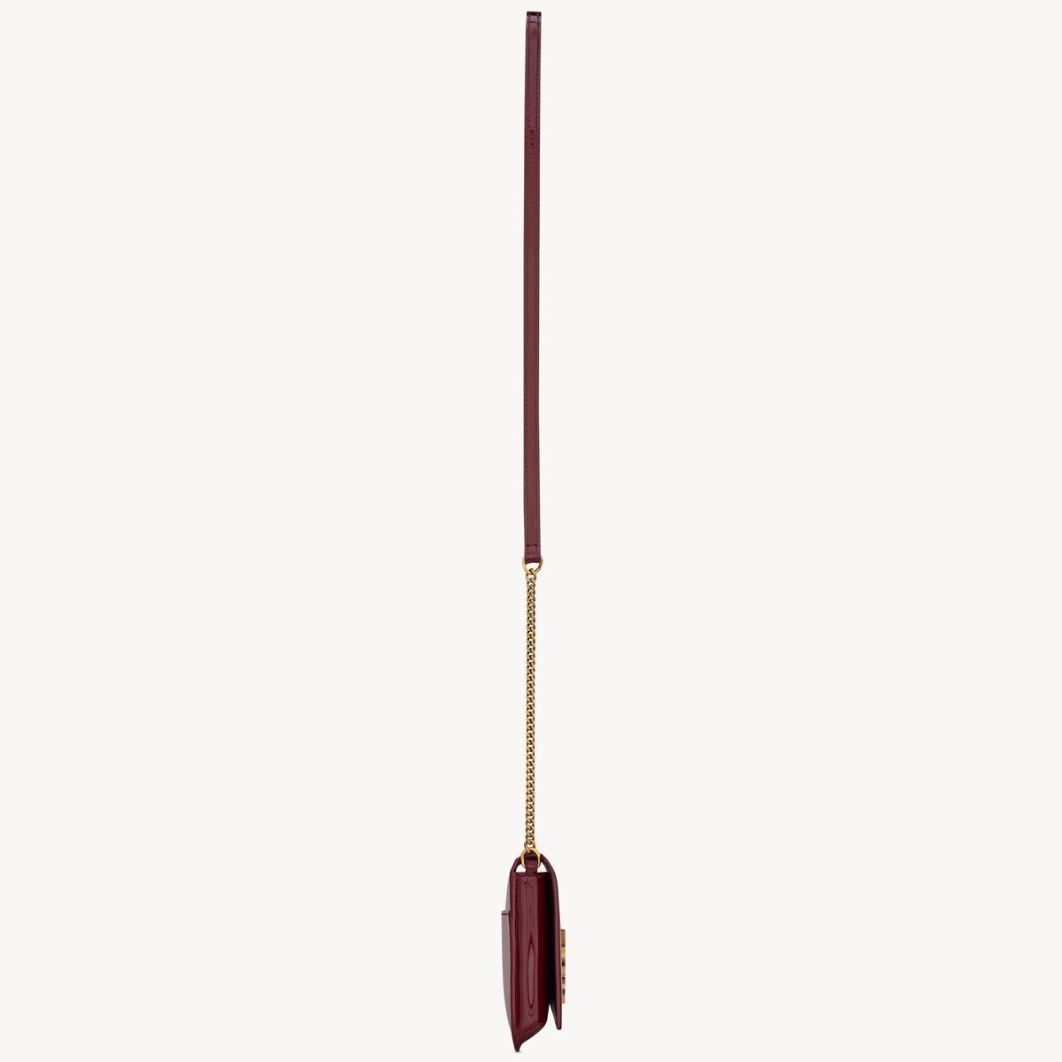 [True-to-ORIGINAL] Sa1nt Lau*nt Cassandre Phone Holder Burgundy For Women 18cm/7in 808702BMIIW6259
