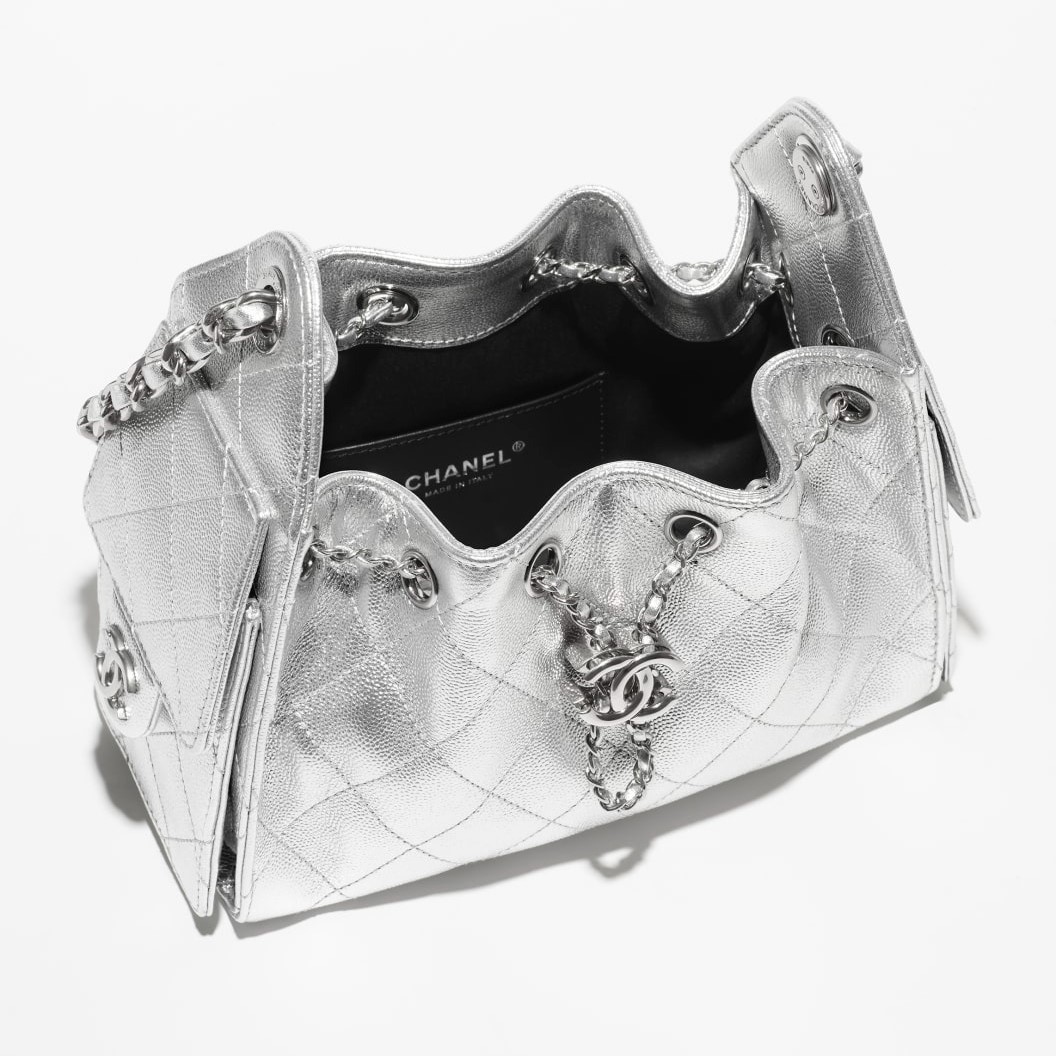 Ch**el 25 Mini Handbag Silvery For Women 8.7in/22cm‎ AS5631-B22716-U5341