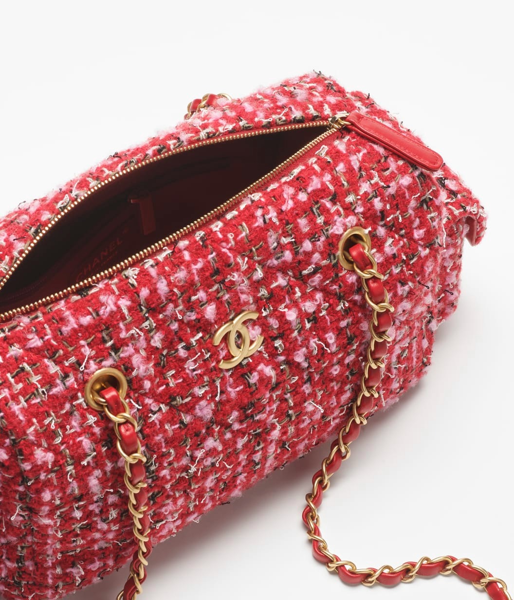 [True-to-ORIGINAL] Ch**el Small Bowling Bag Red For Women 9.4in/24cm‎ AS5792-B22160-U2675