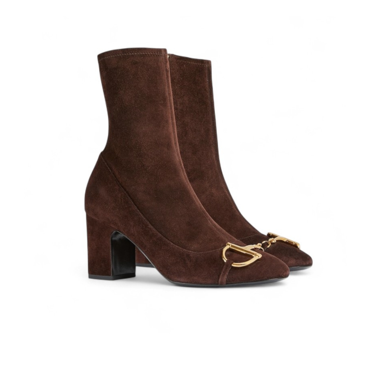 Gvc*1 Ankle Boots With Half Horsebit Dark Brown Suede For Women 849549 AAFMU 2344