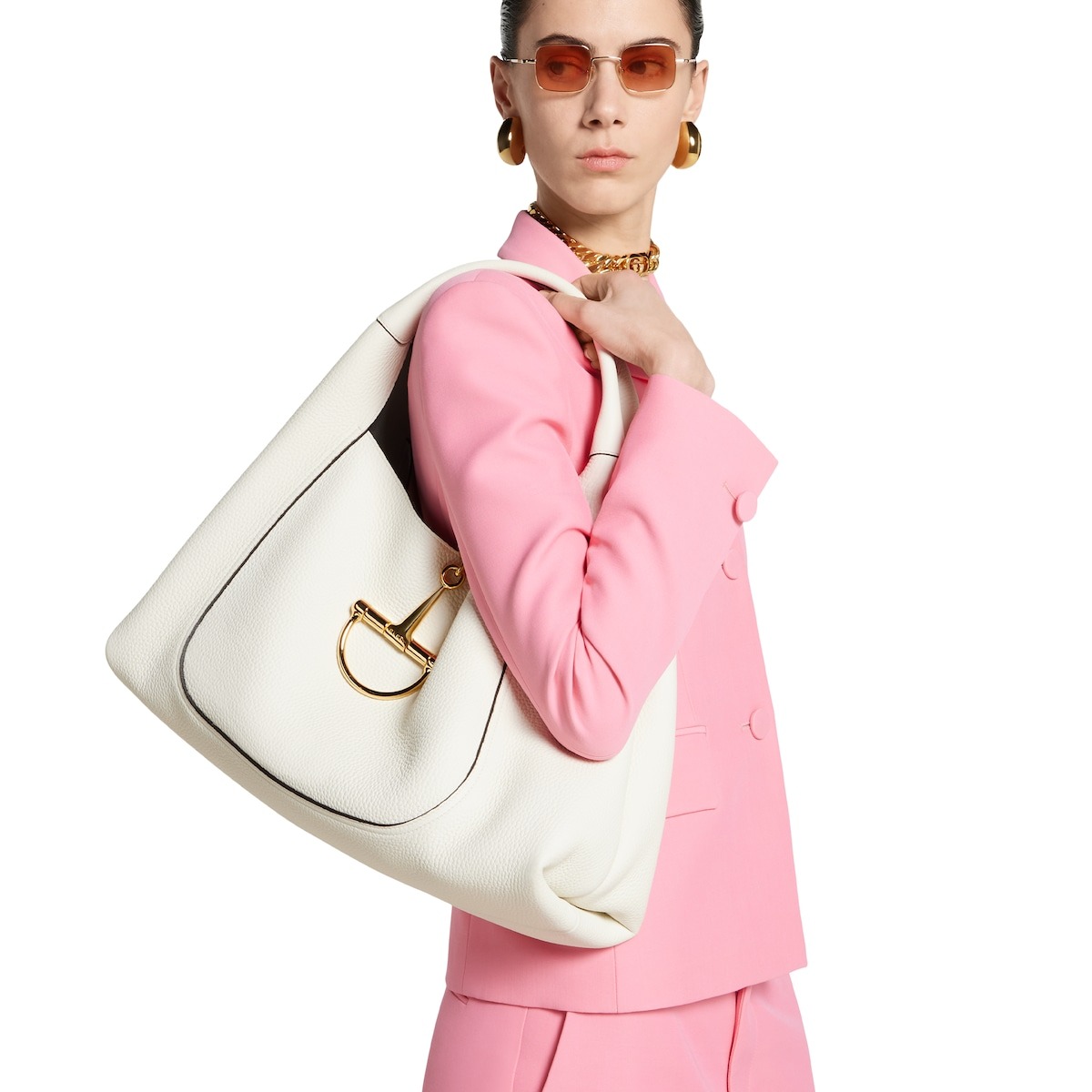 Gvc*1 Softbit Maxi Shoulder Bag White For Women 18.1in/46cm 837466 AAEAO 9050