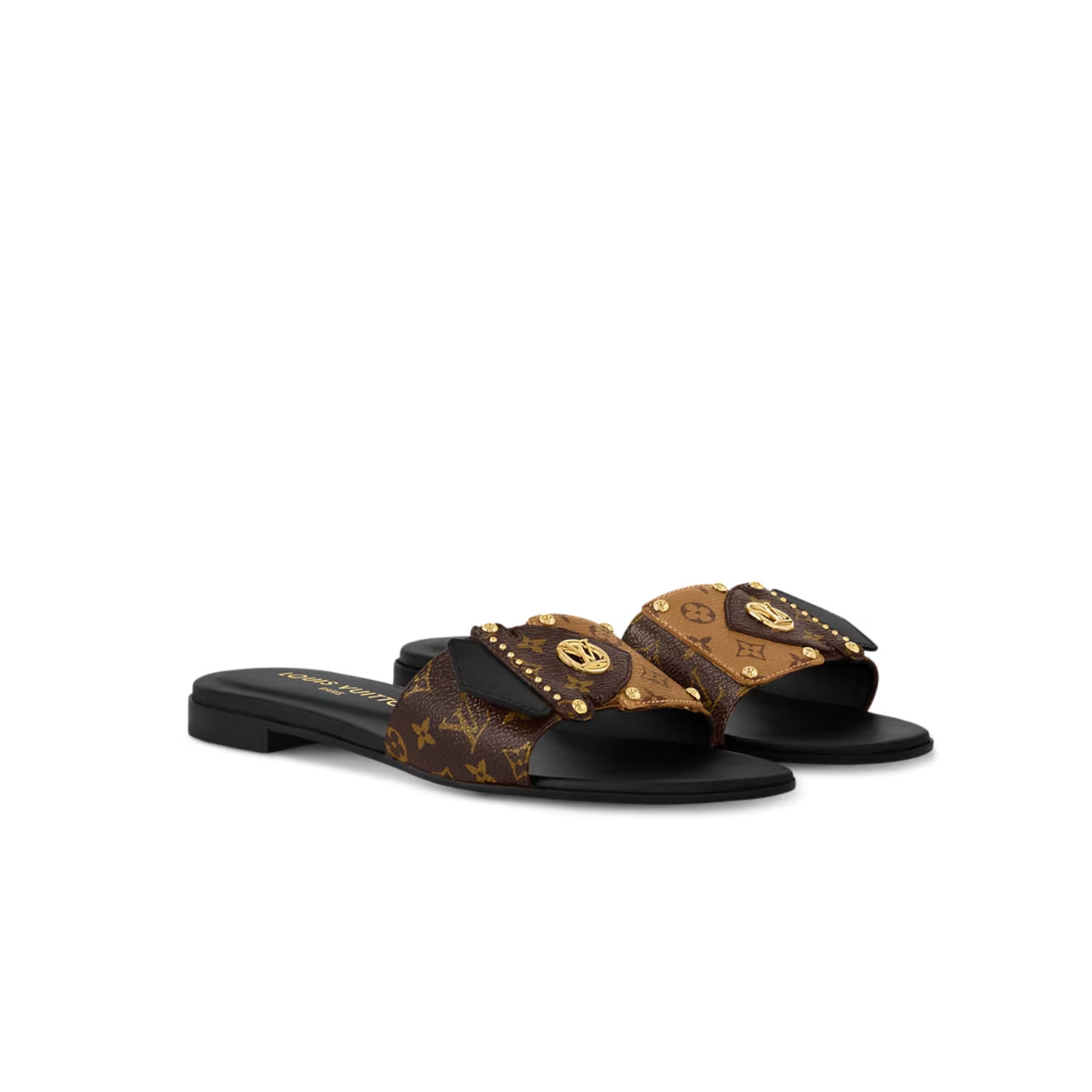 L0vis Vvtt0n LV Frame Flat Mule Black For Women 1ACXWB