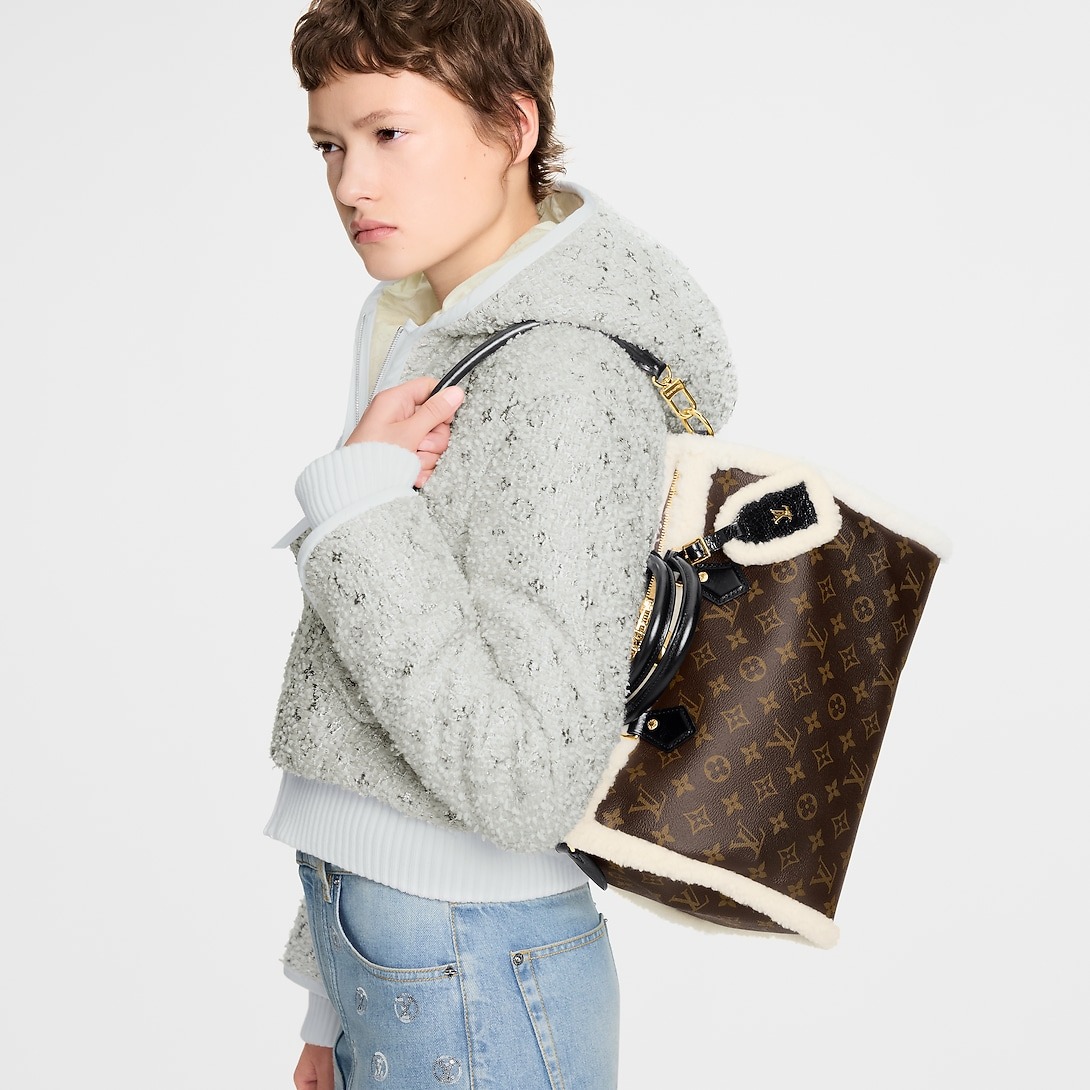 [True-to-ORIGINAL] L0vis Vvtt0n Speedy Soft 30 Teddy Monogram Shearling For Women 11.8in/30cm M26326