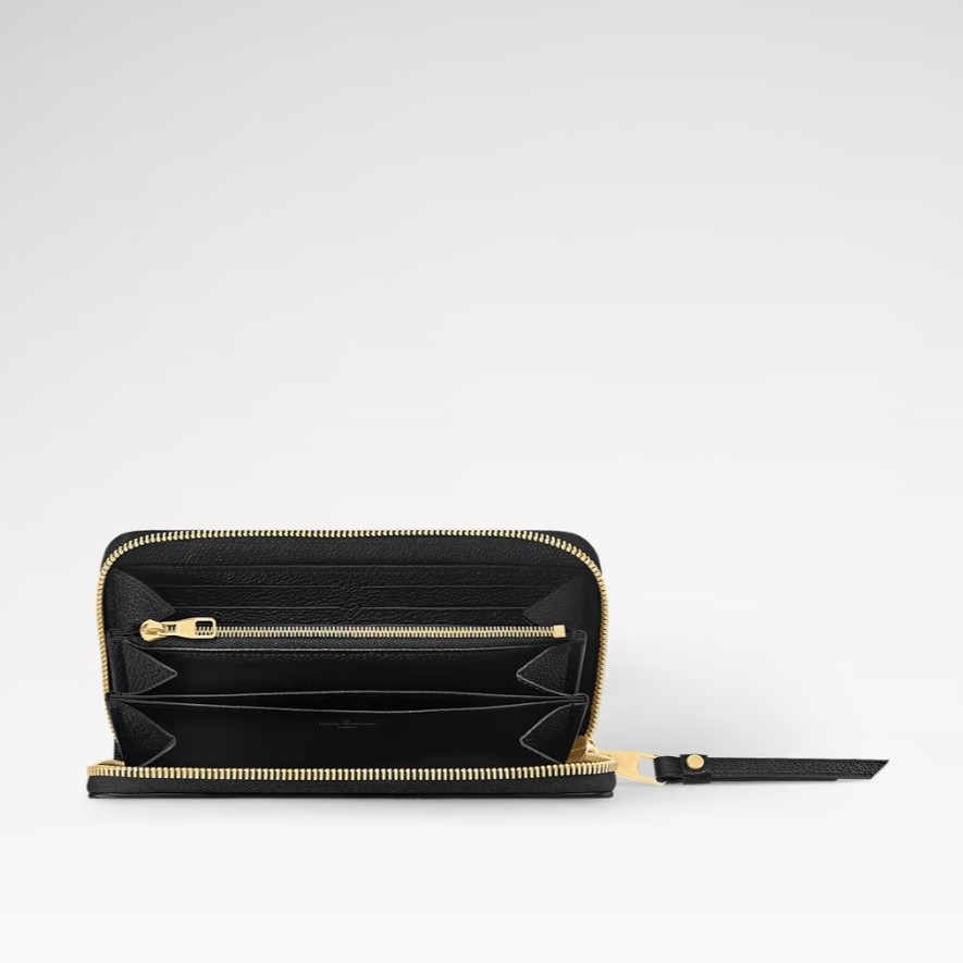 L0vis Vvtt0n Zippy Wallet Monogram Empreinte Black/Beige For Women 7.7in/20cm M80481