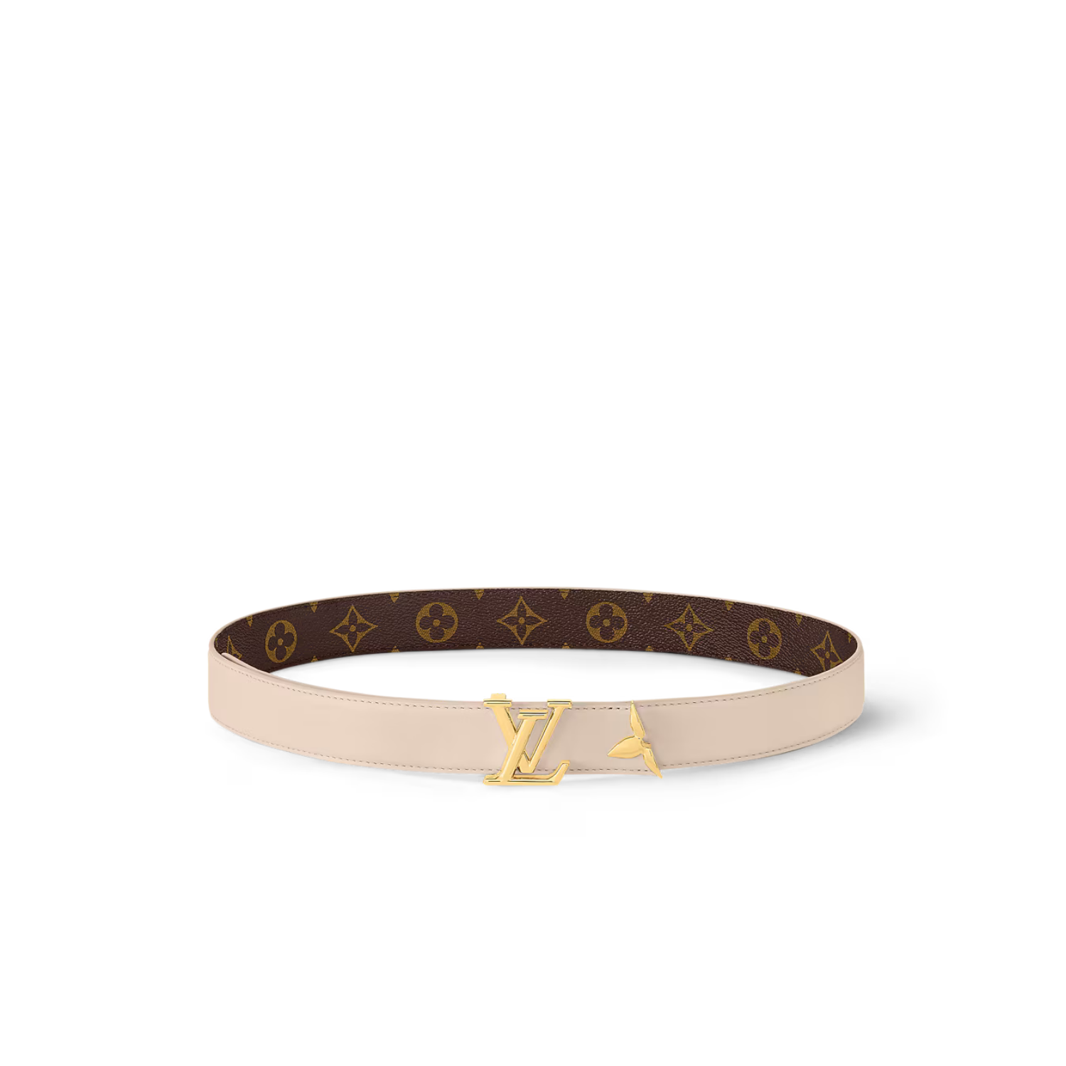 L0vis Vvtt0n Pretty LV 30mm Reversible Belt Beige For Women M8233W
