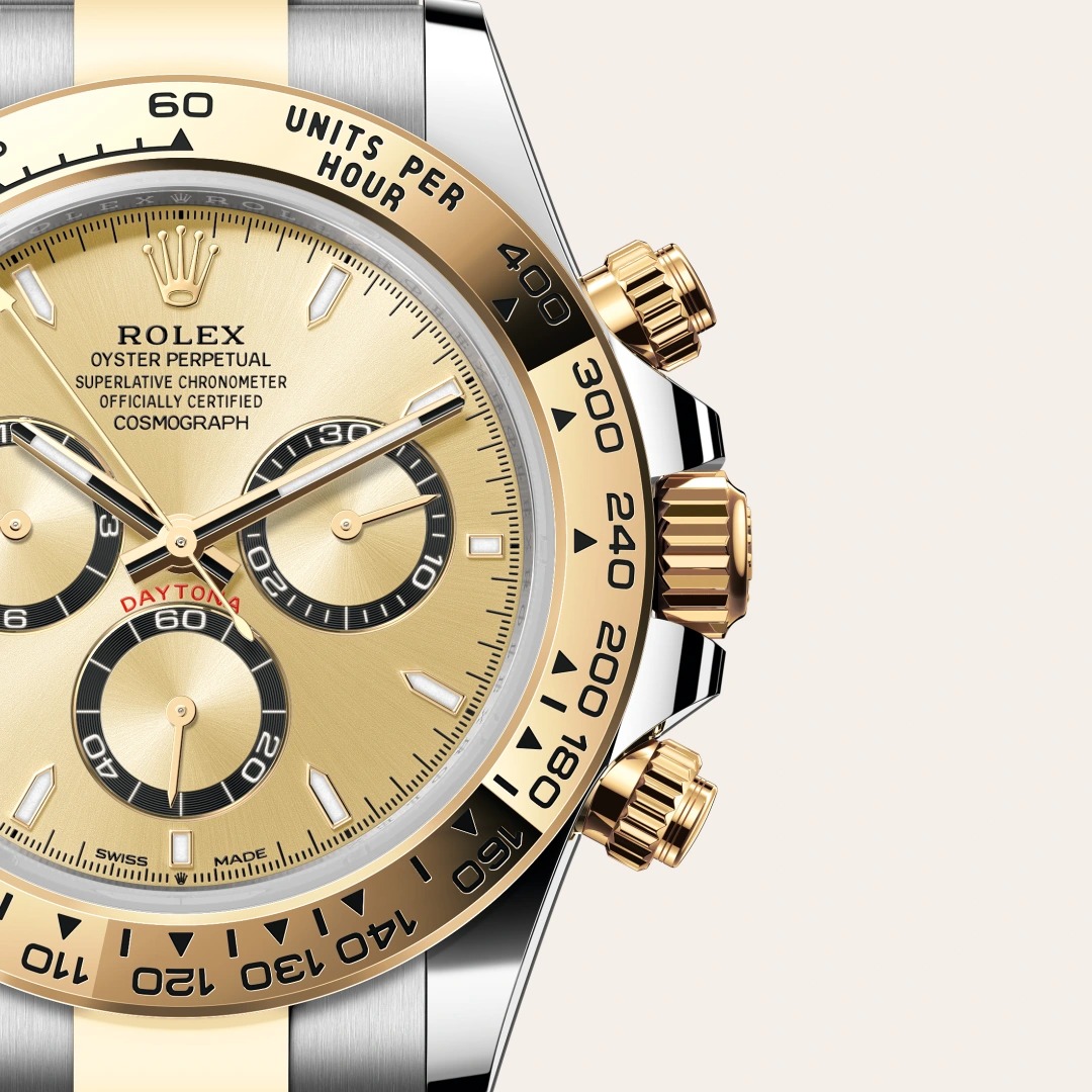 R01ex Cosmograph Daytona 40 Watch Silver/Gold Toned Yellow Dial 40mm For Men 126503-0004