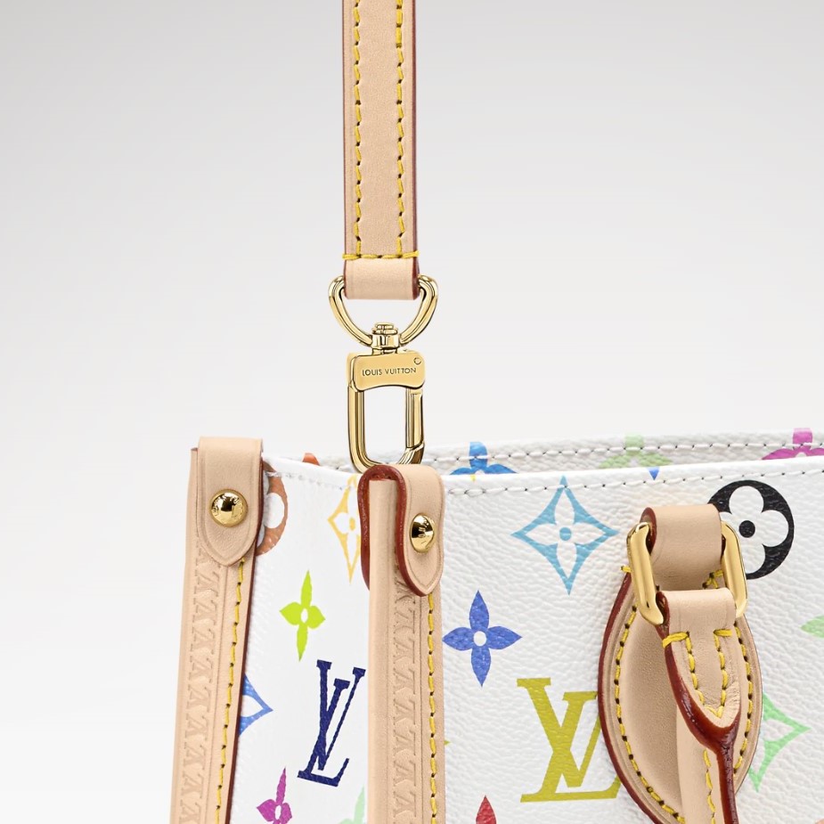 L0vis Vvtt0n LV x TM Onthego PM Tote Bag 9.8in/ 25cm Multicolored Gold Hardware For Women M27580