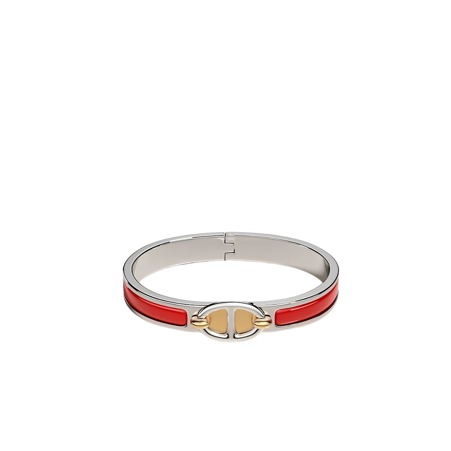 H**me5 Mini Clic Chaine D Ancre Bracelet Rouge Amarante Silver Hardware For Women H209000FP94PM