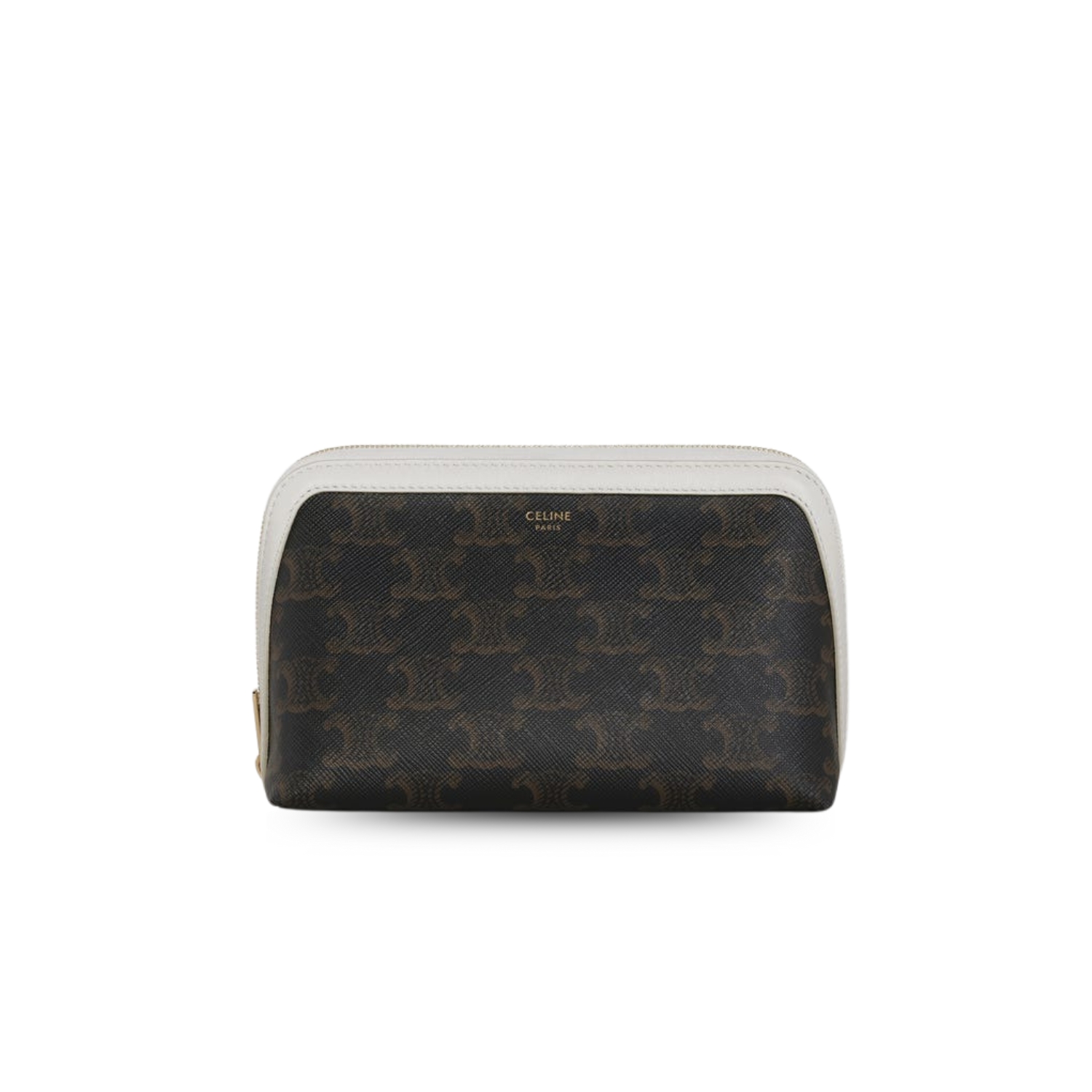 Ce1i*e Clutch With Chain In Triomphe Canvas White/Red For Women‎ 6in/16cm 10E382CBX.01BC