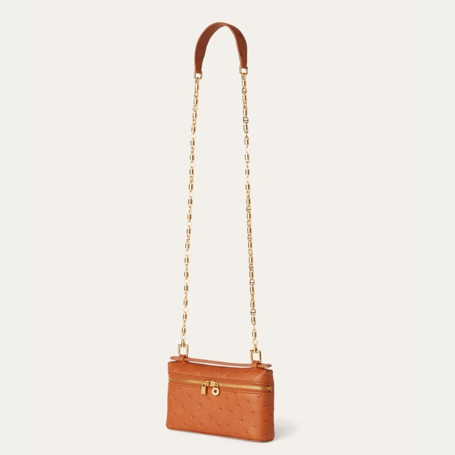 [True-to-ORIGINAL]L0r0 P1ana Extra Pocket Mini Pouch Cognac For Women 5.9in/15cm FAN9926 E445