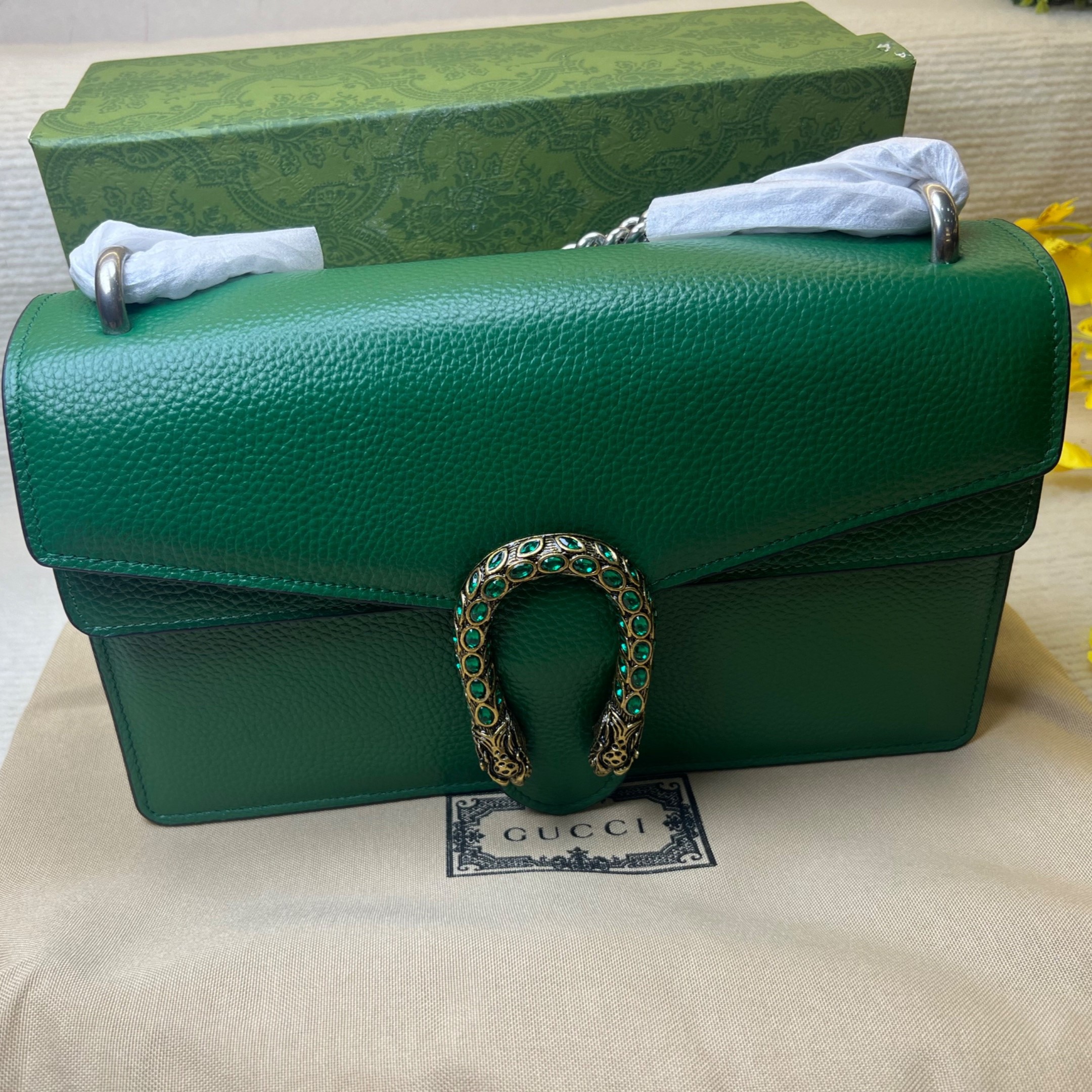 Gvc*1 Dionysus Shoulder Bag Green For Women 11in/28cm 400249 CAOGX 3120