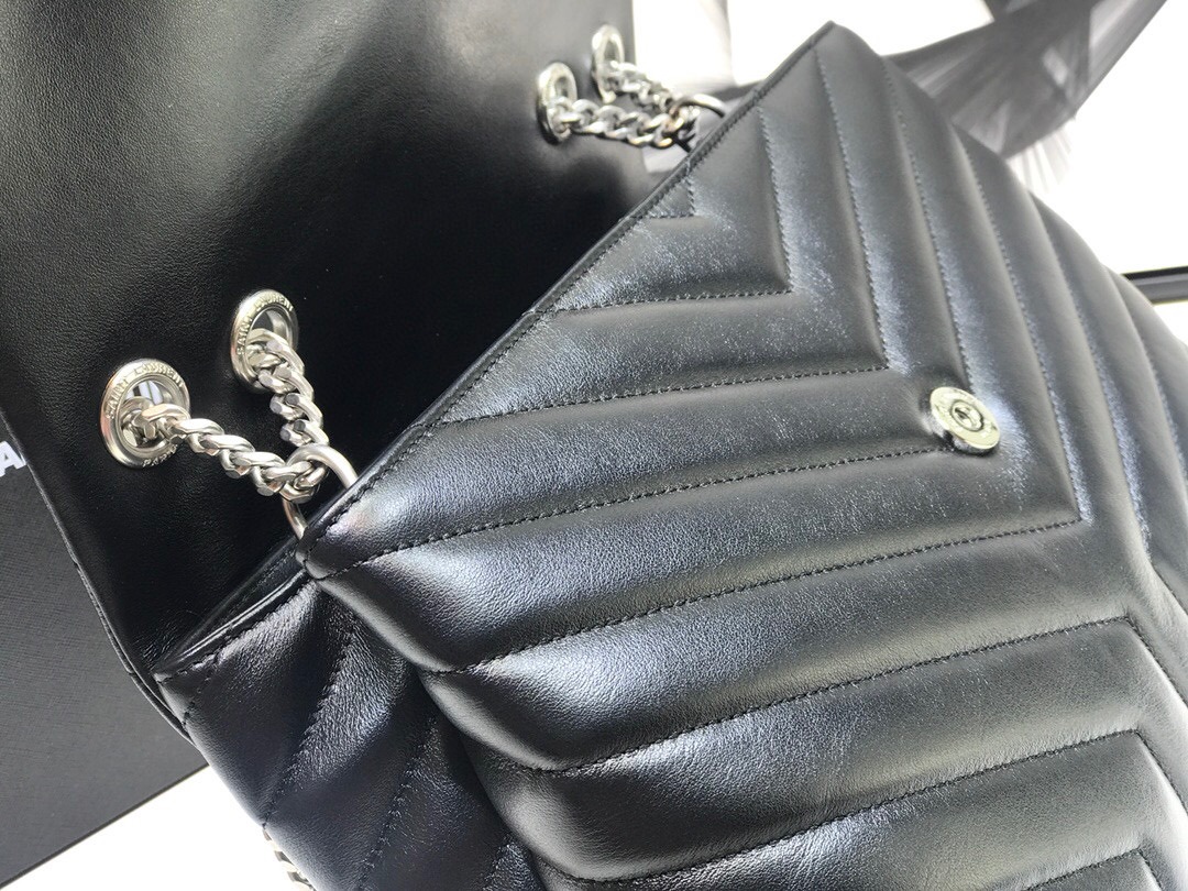 Sa1nt Lau*nt Loulou Small Chain Bag In Matelassé “Y” Black For Women 9.8in/23cm Y51 494699DV7261000