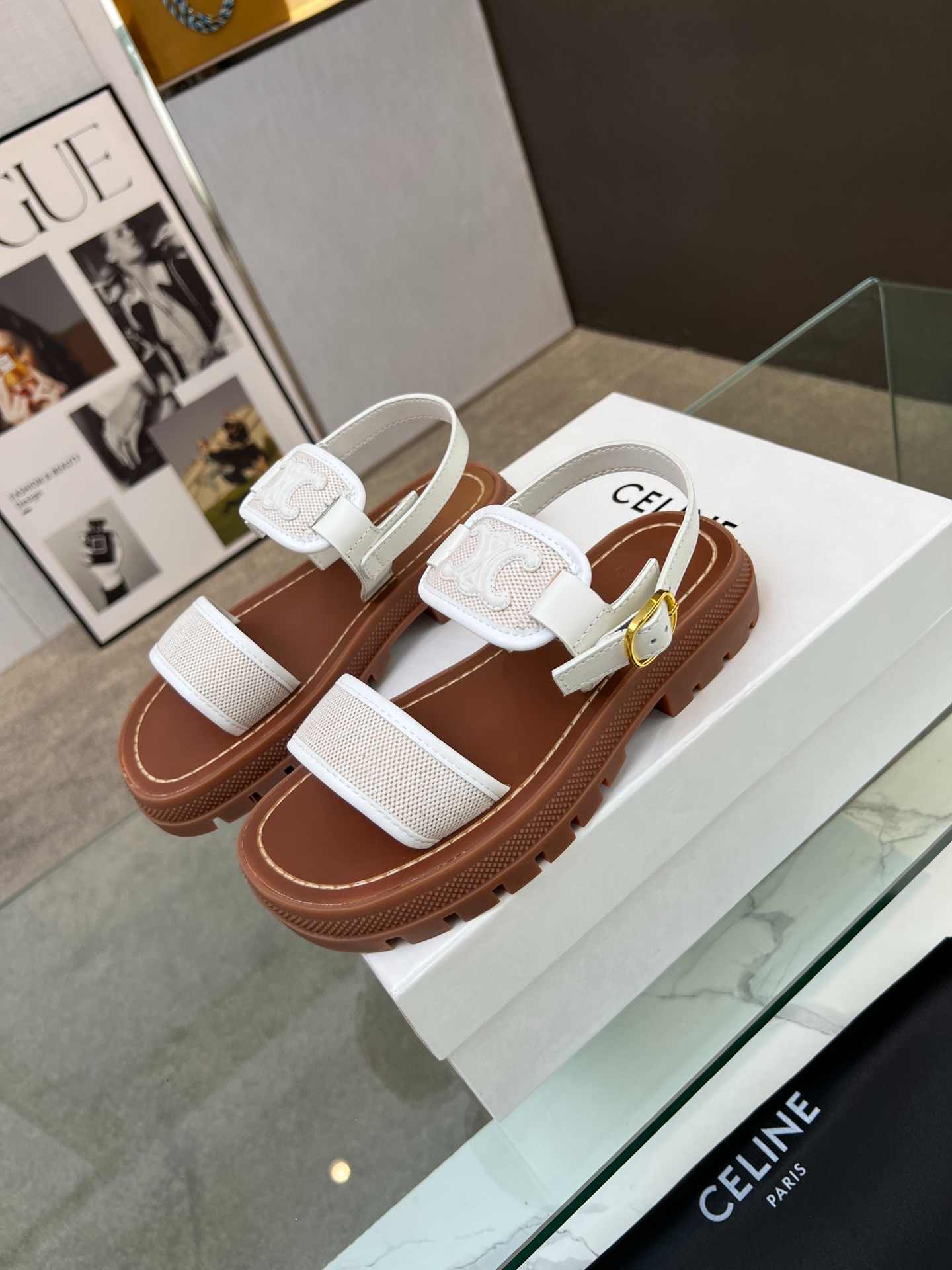 Ce1i*e Clea Triomphe Sandal White For Women