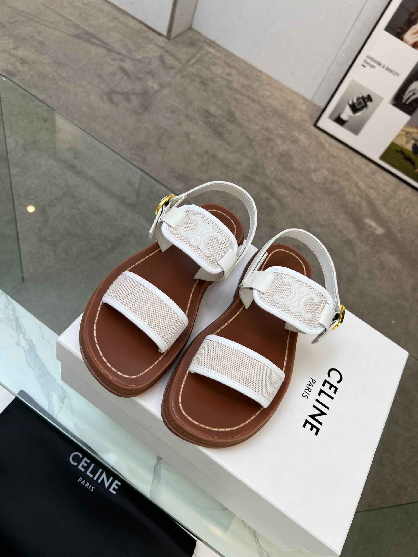 Ce1i*e Clea Triomphe Sandal White For Women